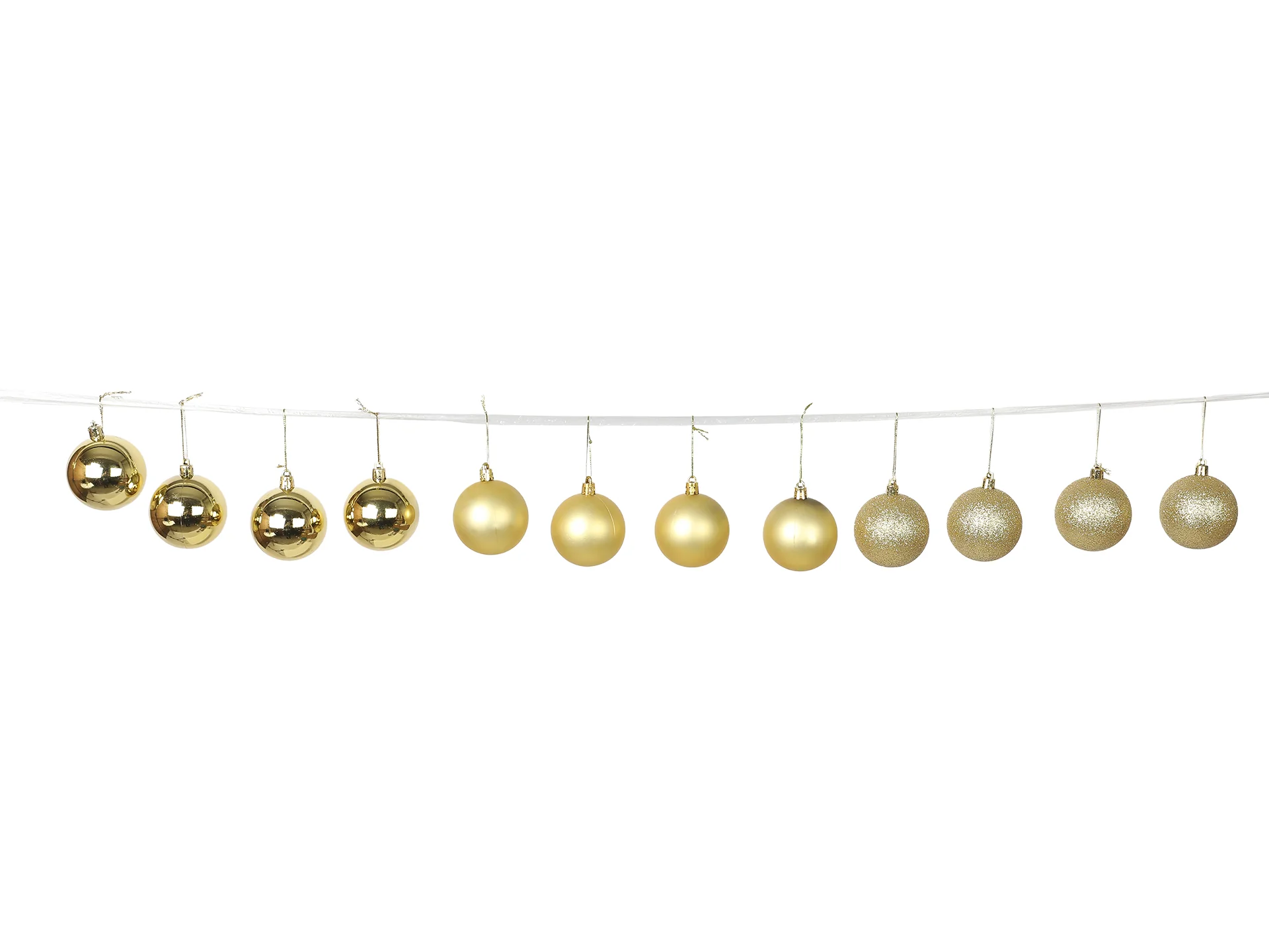 Christmas Ball Ornament 12pcs Set 6cm Gold