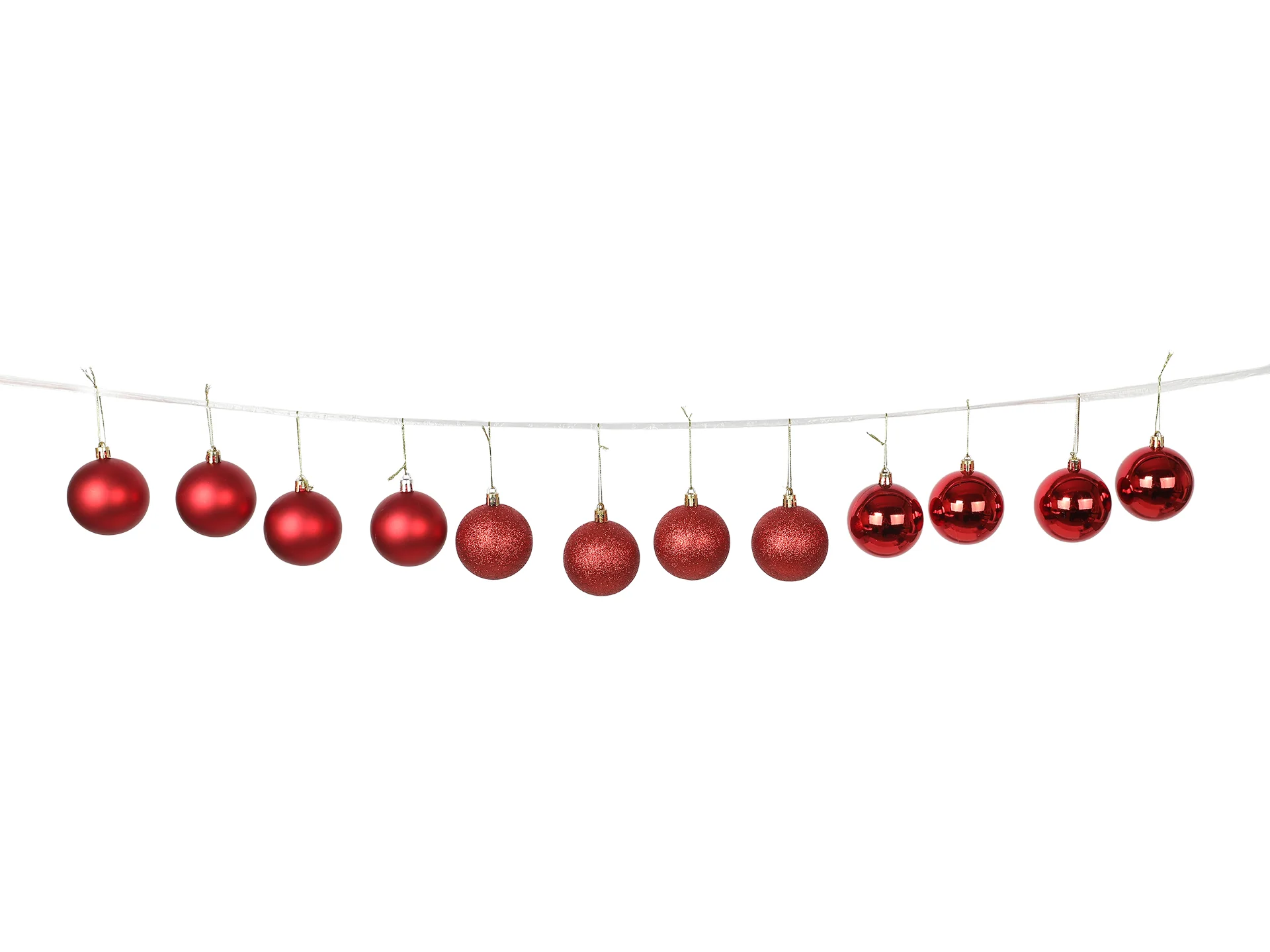 Christmas Ball Ornament 12pcs Set 6cm Red