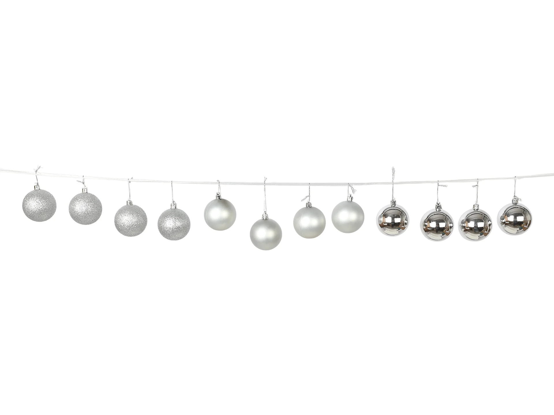 Christmas Ball Ornament 12pcs Set 6cm Silver