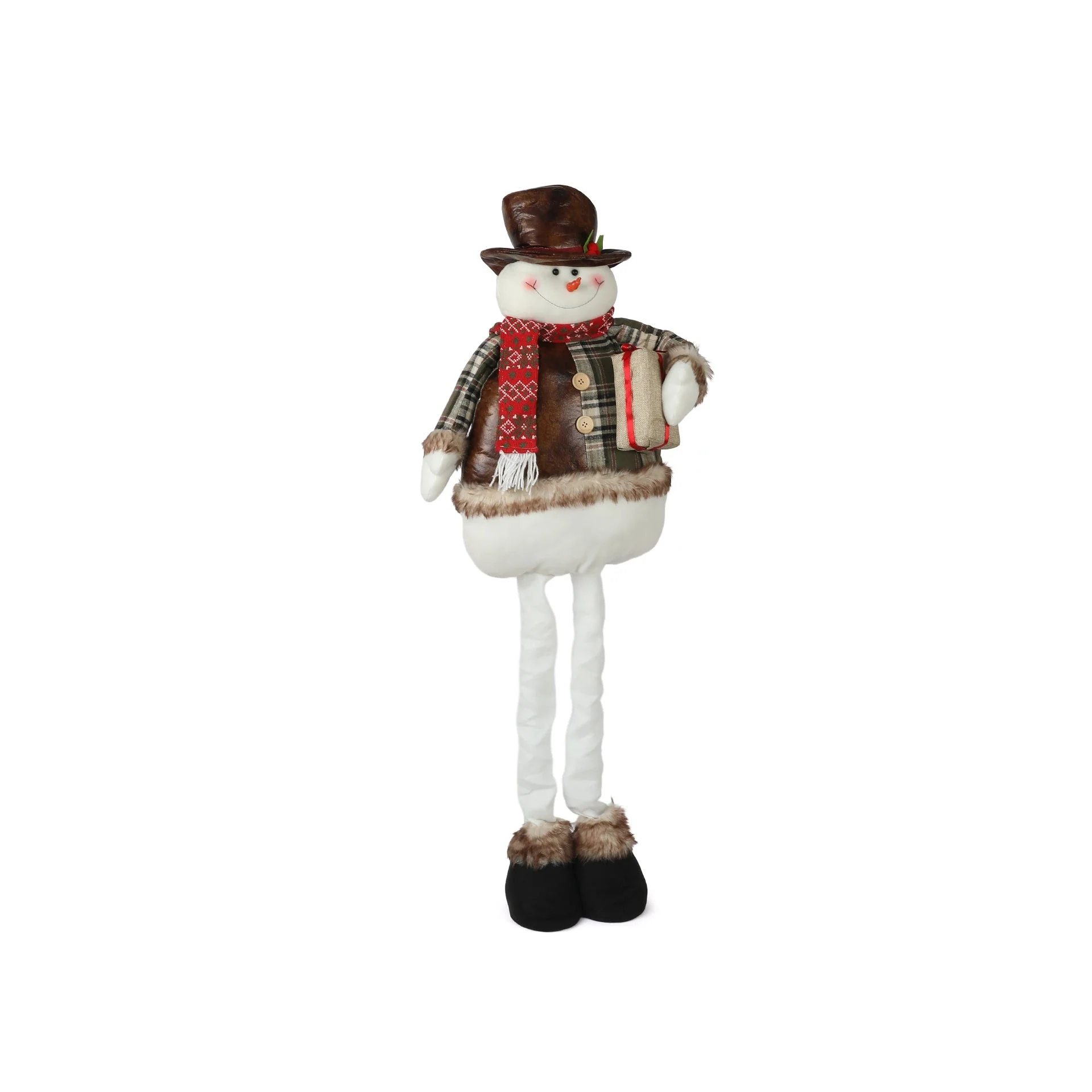 Christmas Decoration Extendable Snowman with Gifts to 120cm - Image 2