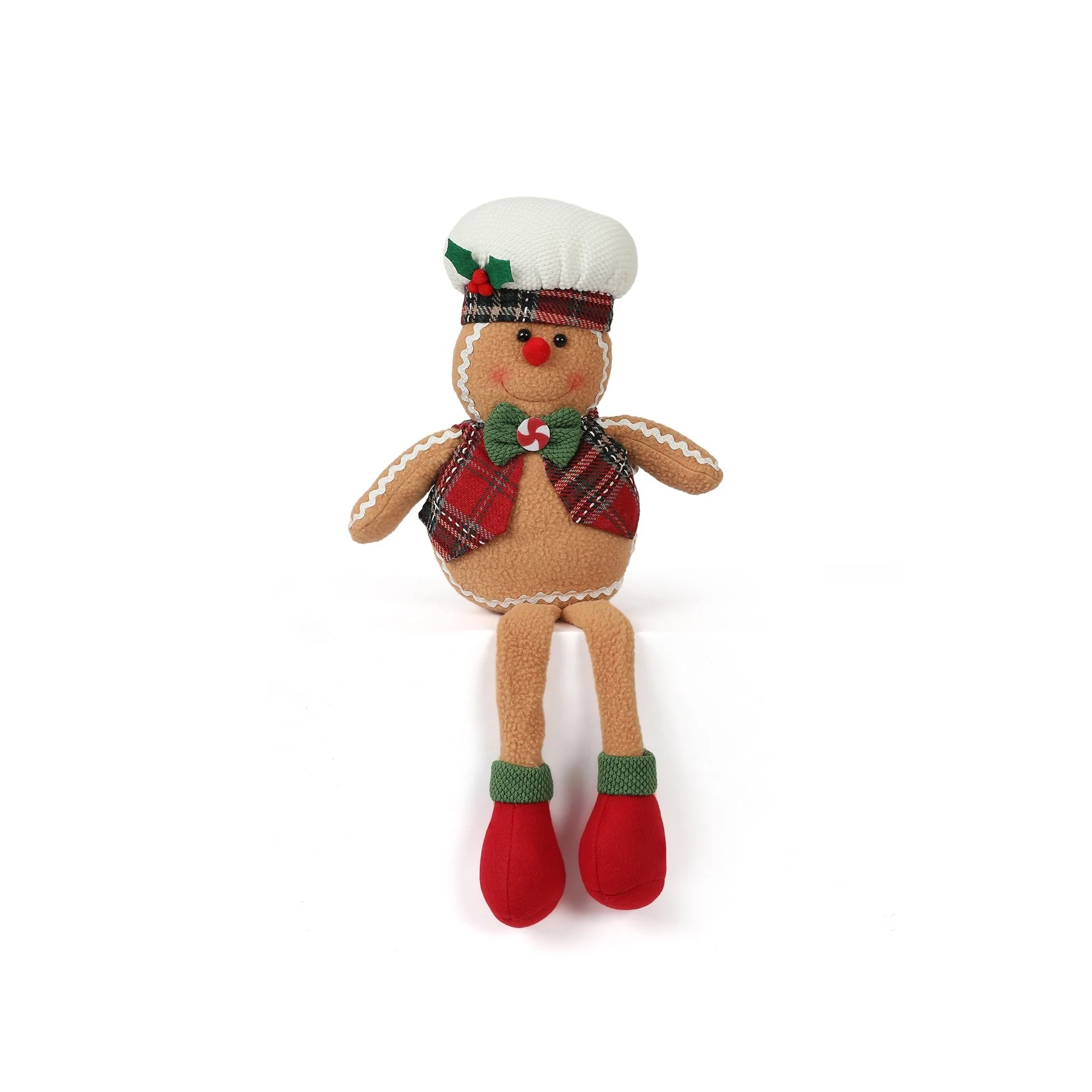 Christmas Decoration Long Leg Sitting Gingerbread Boy 45cm