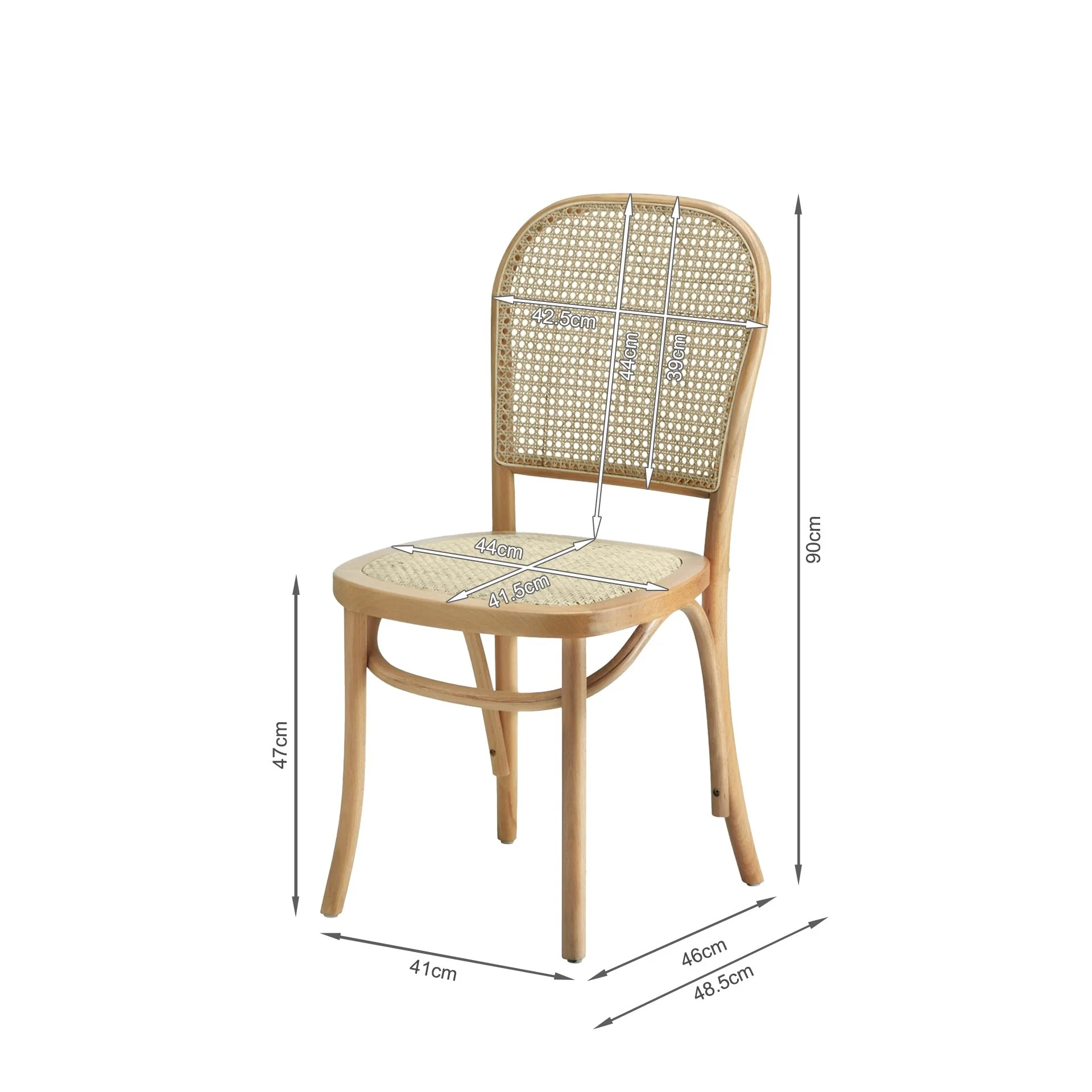 Set of 2 Christopher Beech Wood and Rattan Dining Chair – Natural - Image 7