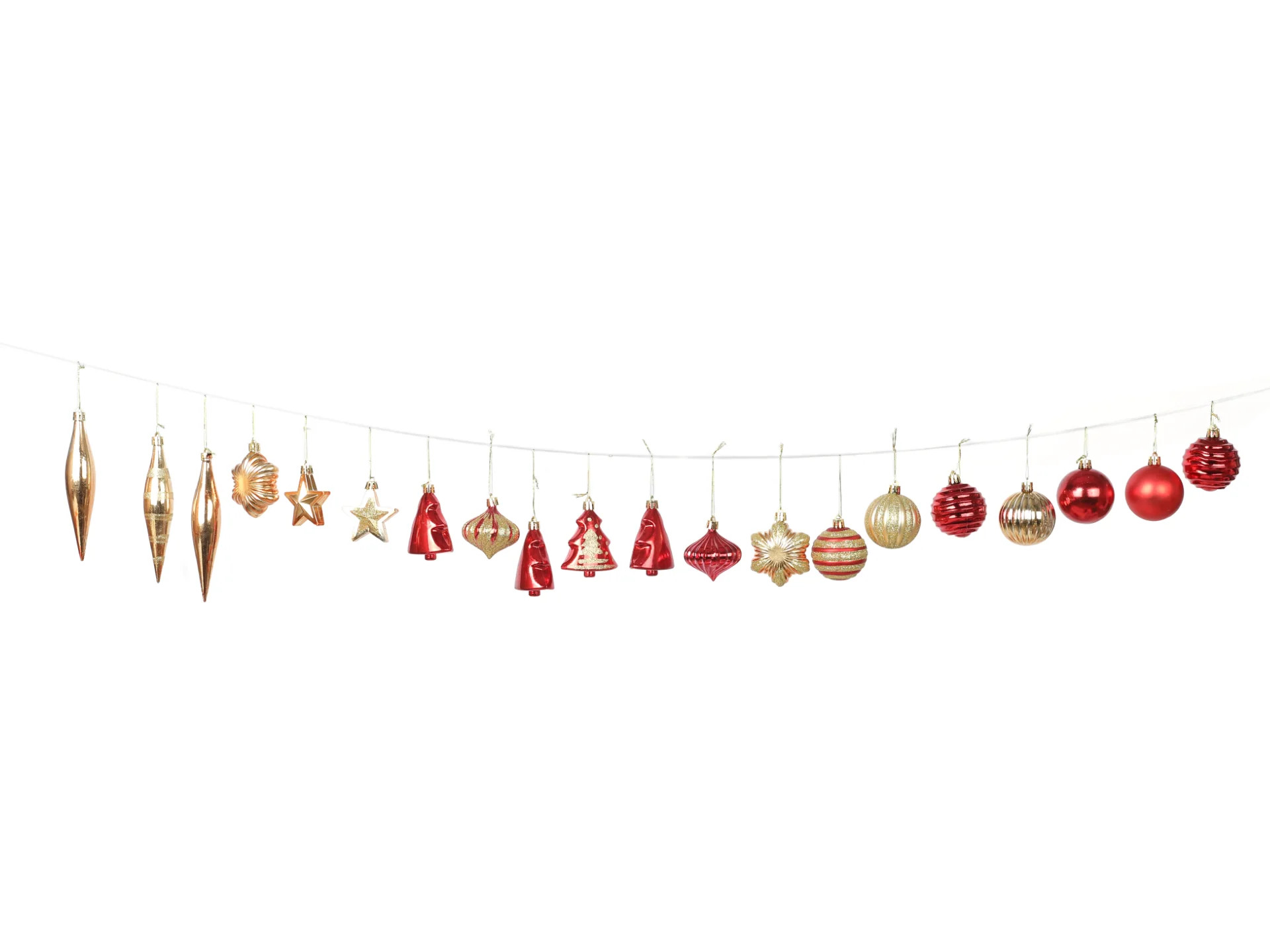 Chrstmas Ball Ornament Set 42pcs Mixed Sizes Red + Gold - Image 2