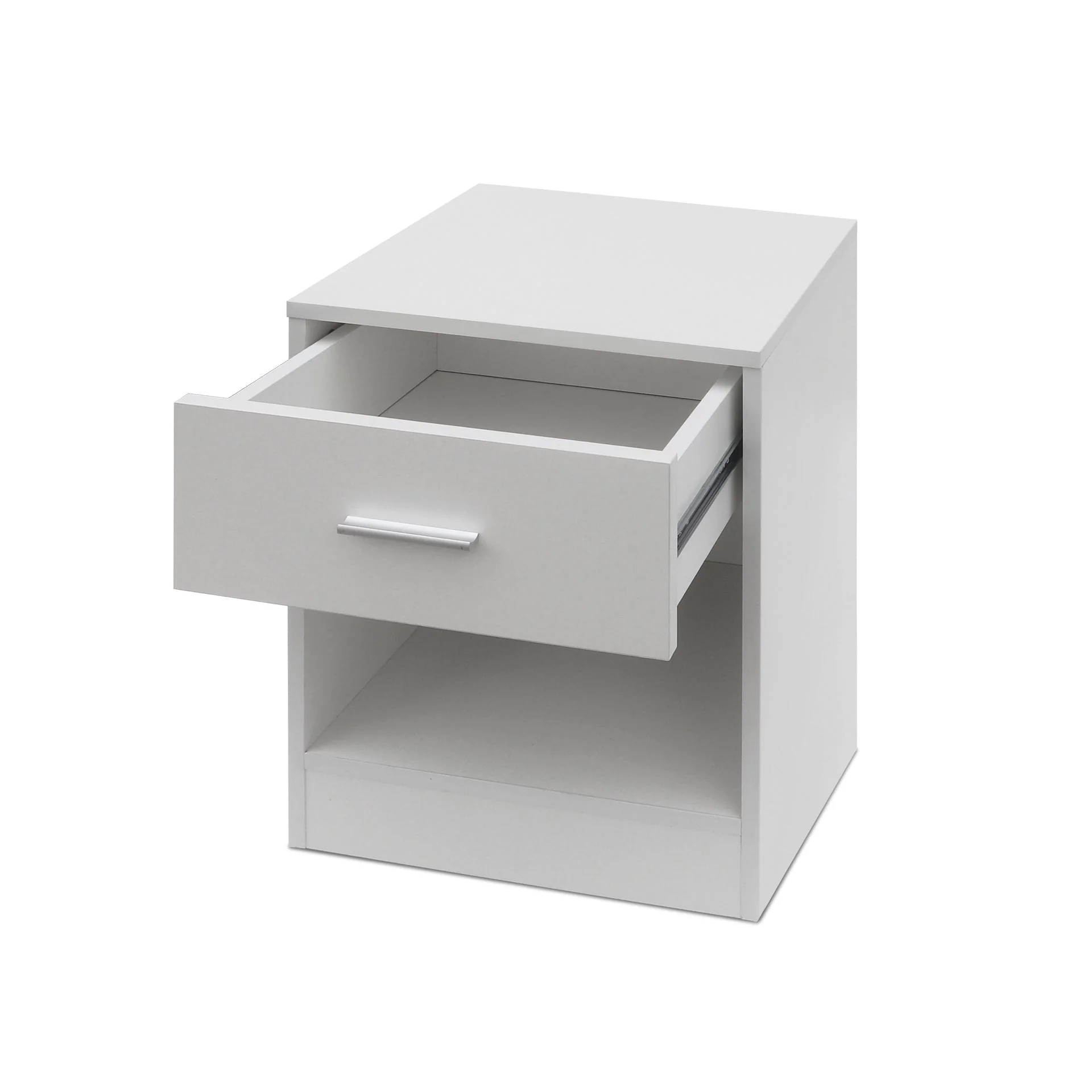 Clayton Bedside Table with 1 Drawer - White - Image 8