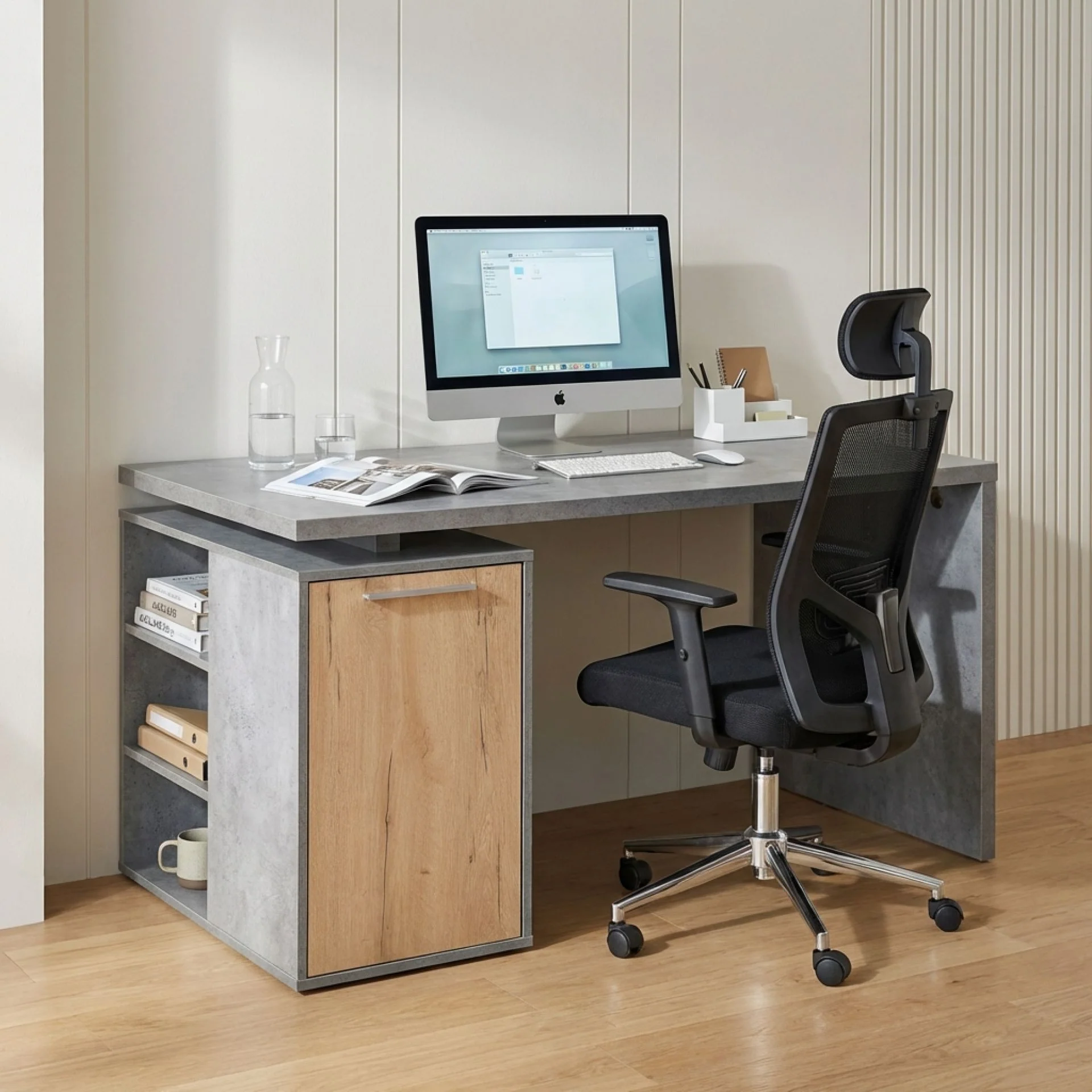 Clifford 140cm Computer Desk - Cement - Image 5