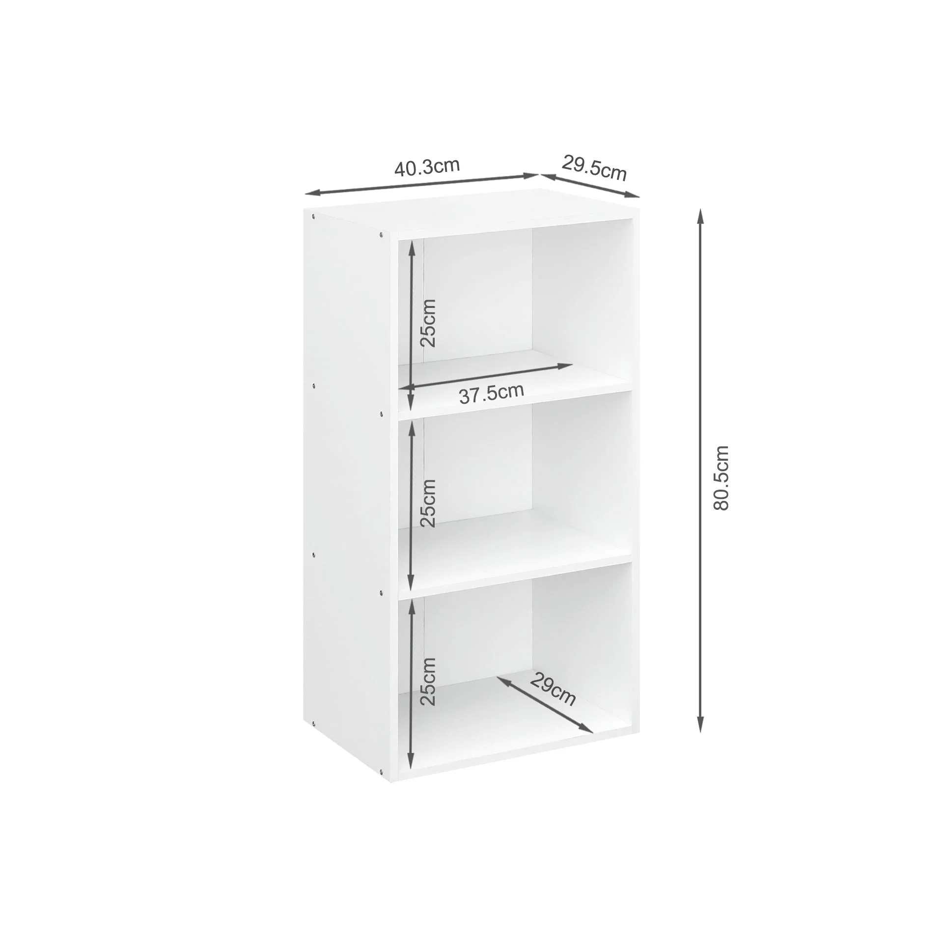 Clinton 3 Tier Bookshelf Display Shelf - White - Image 7