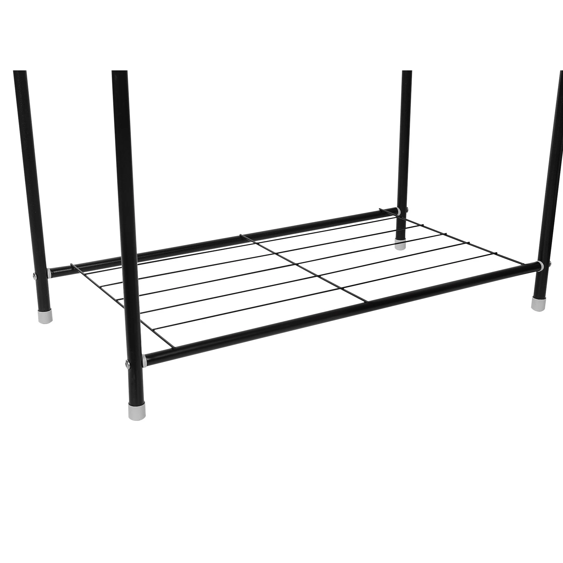 Clothing Garment Rack with Shelves - Black - Image 6