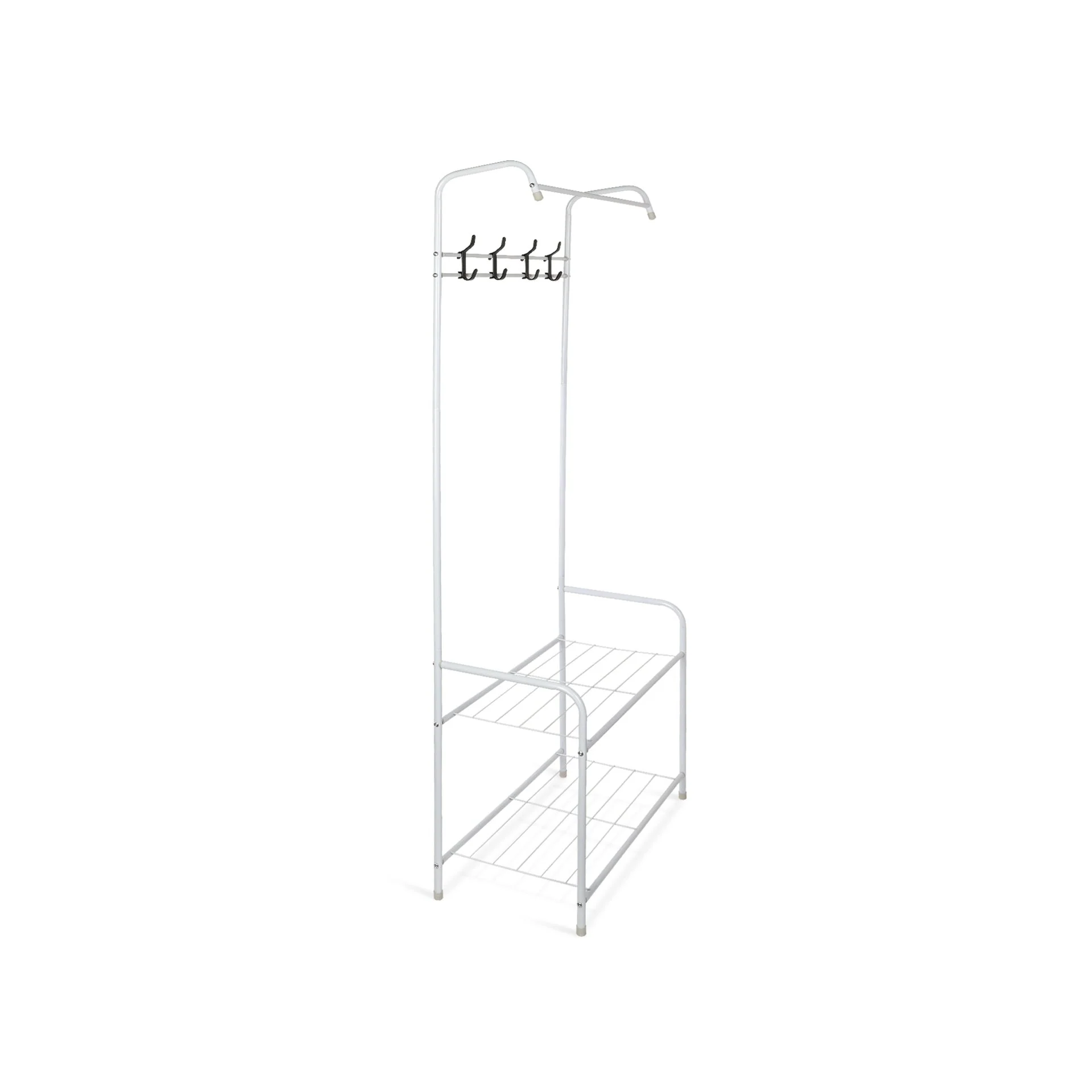 Clothing Garment Rack with Shelves - White - Image 3