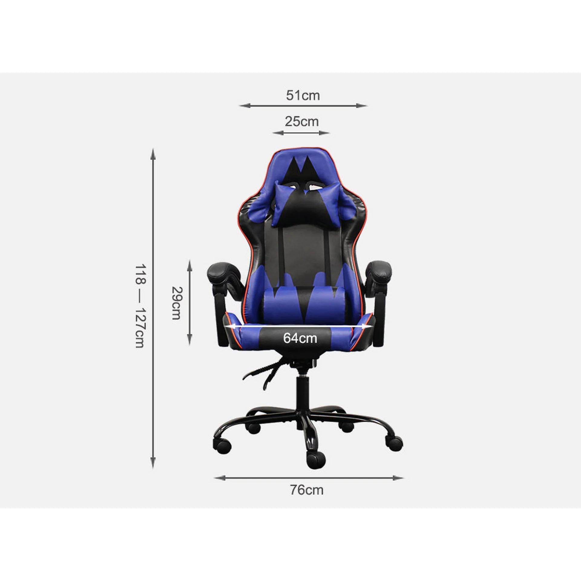CLOUD Gaming Chair - BLUE + BLACK - Image 10