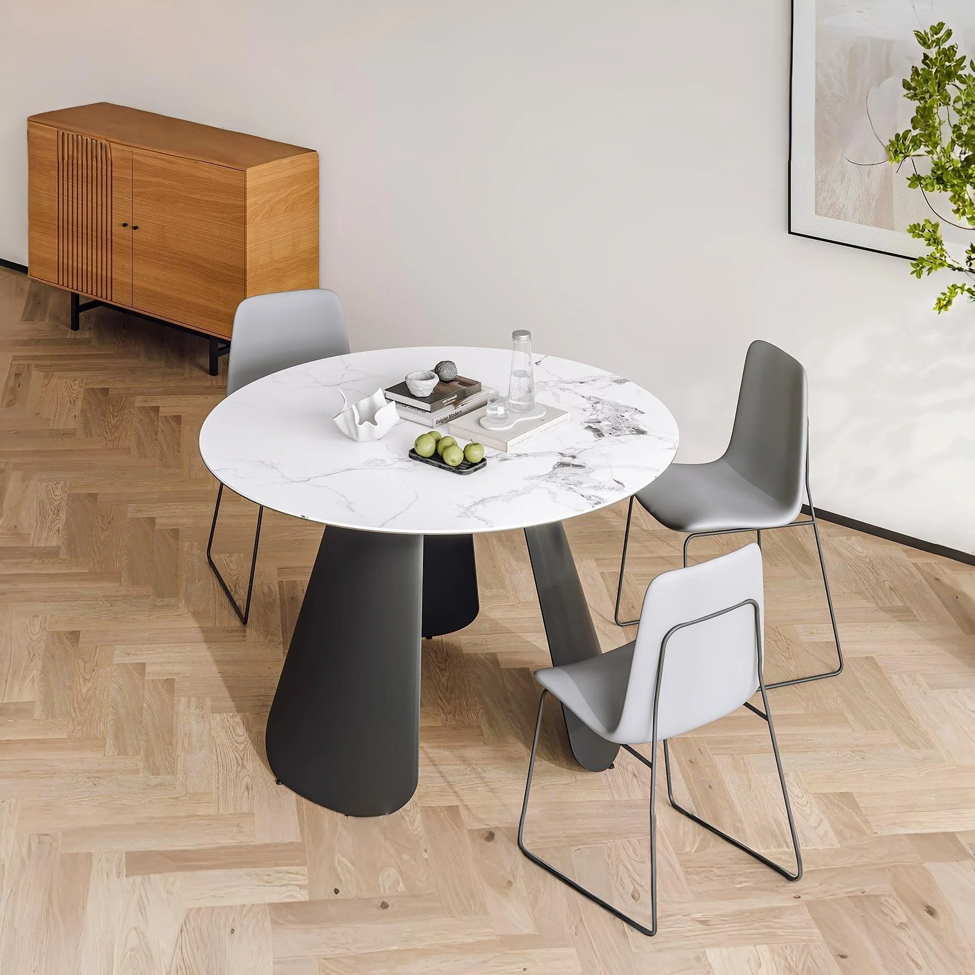 Clyde Round Modern Ceramic Dining Table 120cm x 75cm - Image 2