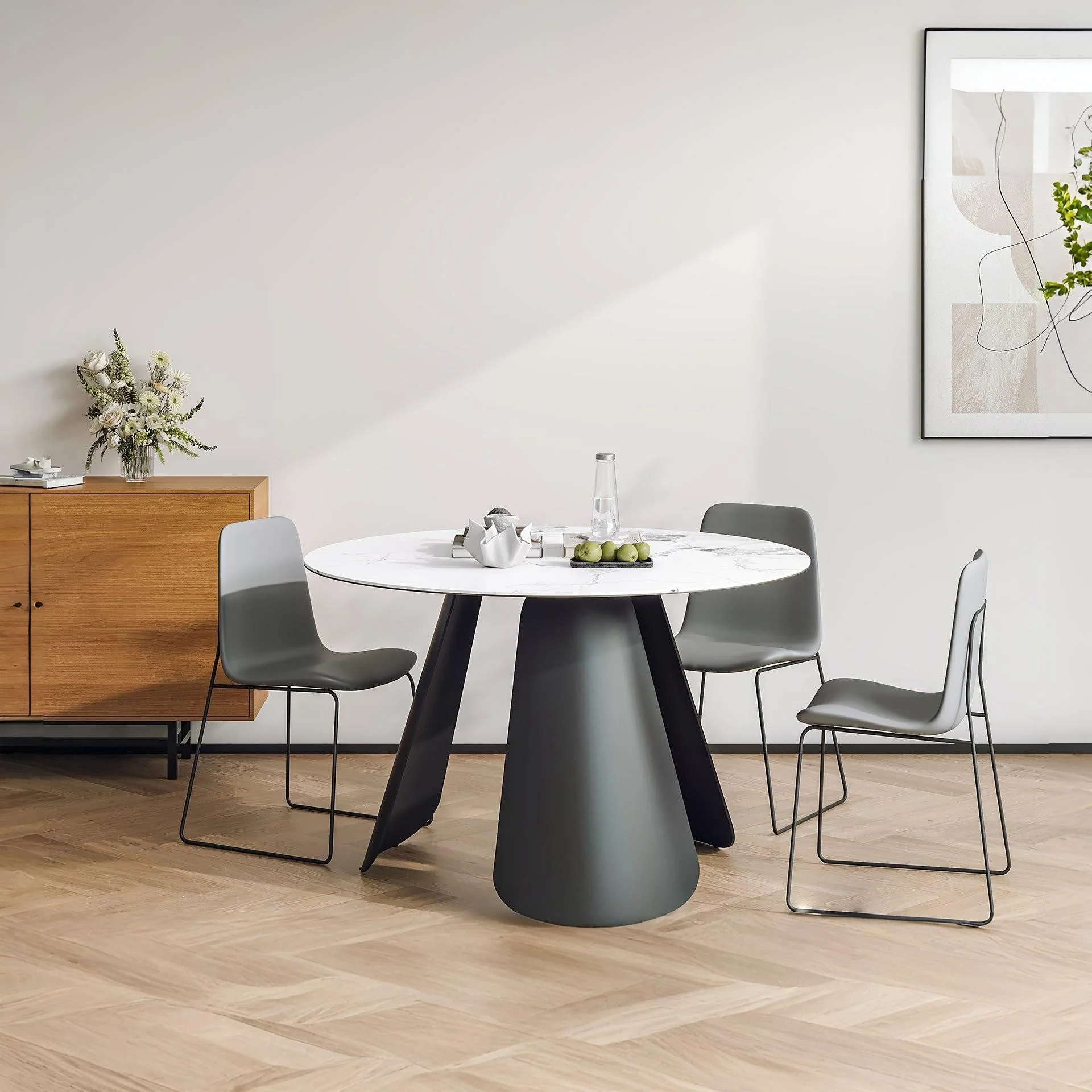 Clyde Round Modern Ceramic Dining Table 120cm x 75cm - Image 4