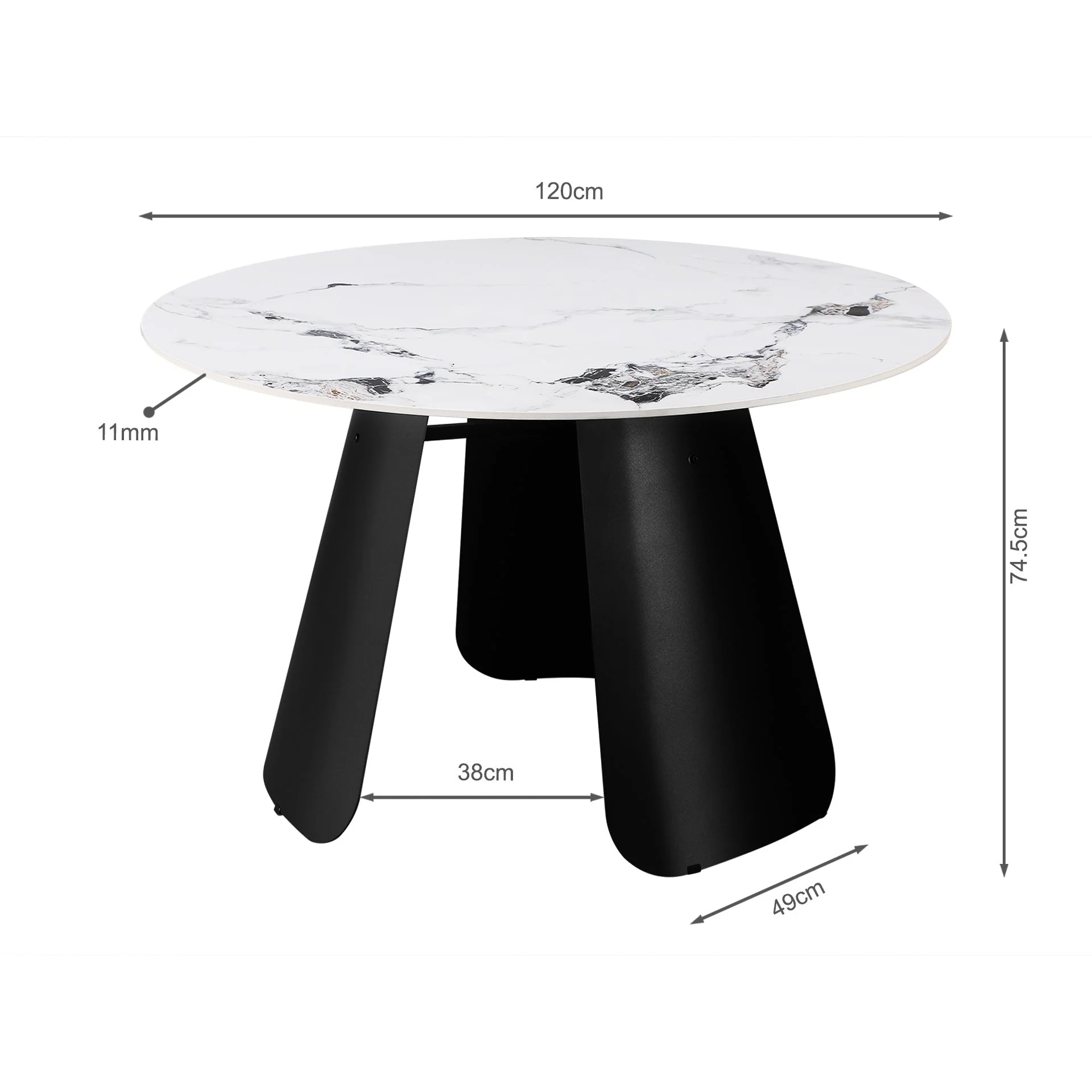 Clyde Round Modern Ceramic Dining Table 120cm x 75cm - Image 8