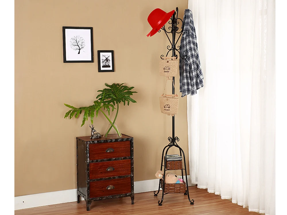 Coat Rack Stand Clothes Rack Coat Hanger Stand 1.8M - Black