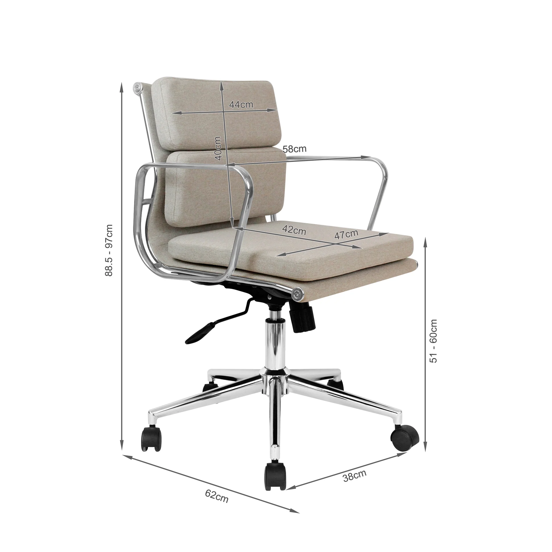 Cody Office Chair - Beige - Image 15