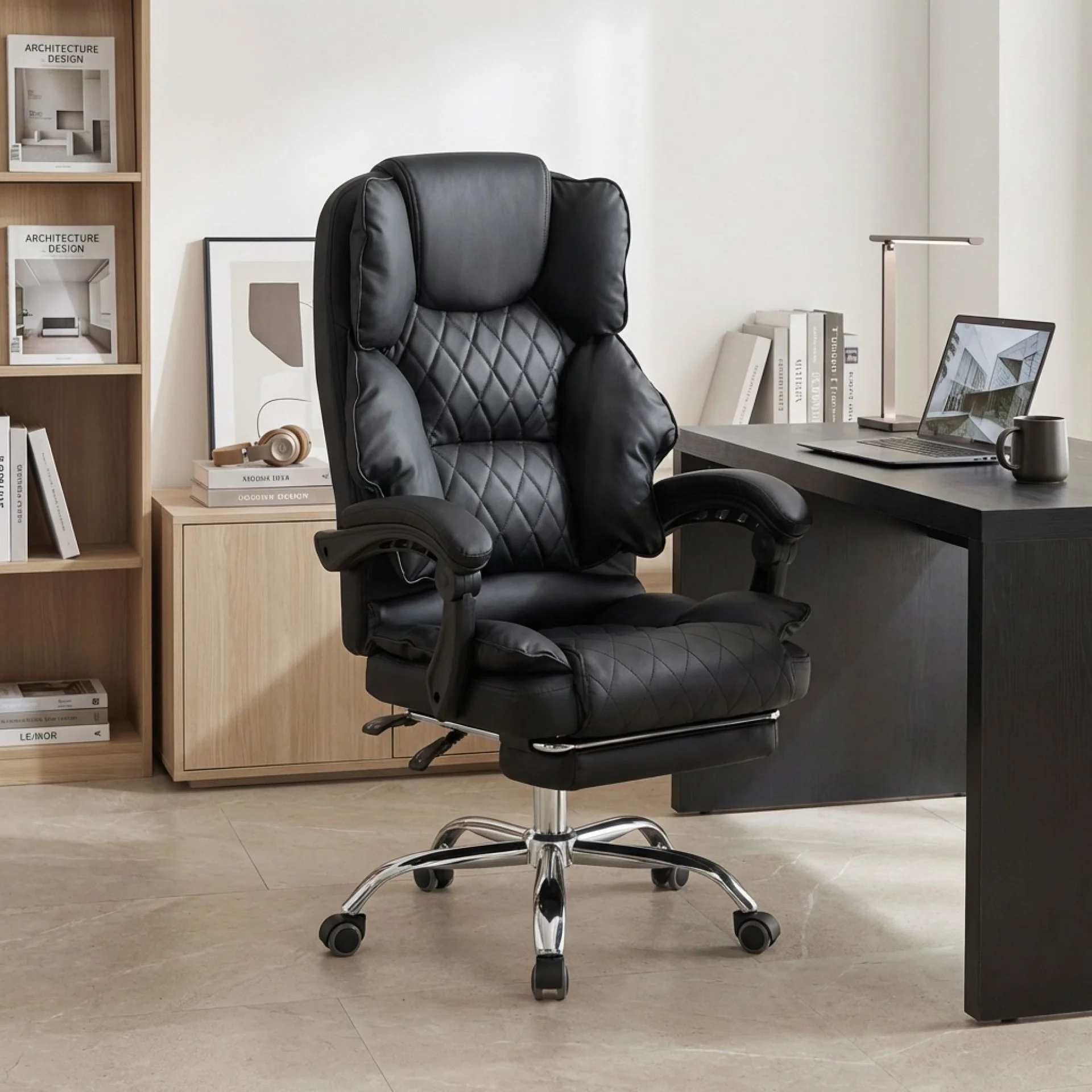 Collin Office Chair with Footrest - Black