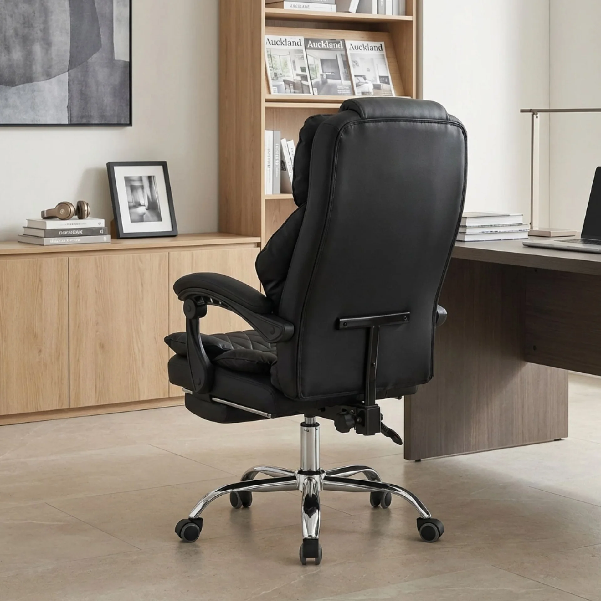 Collin Office Chair with Footrest - Black - Image 2
