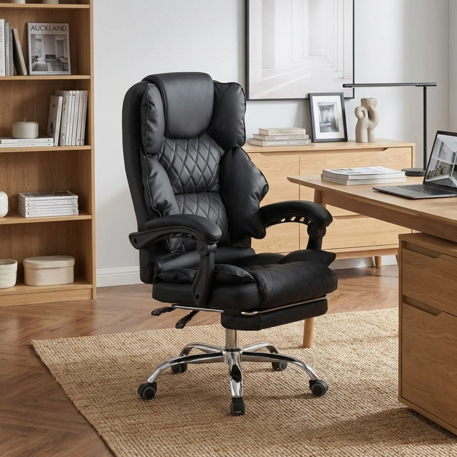 Collin Office Chair with Footrest - Black - Image 5