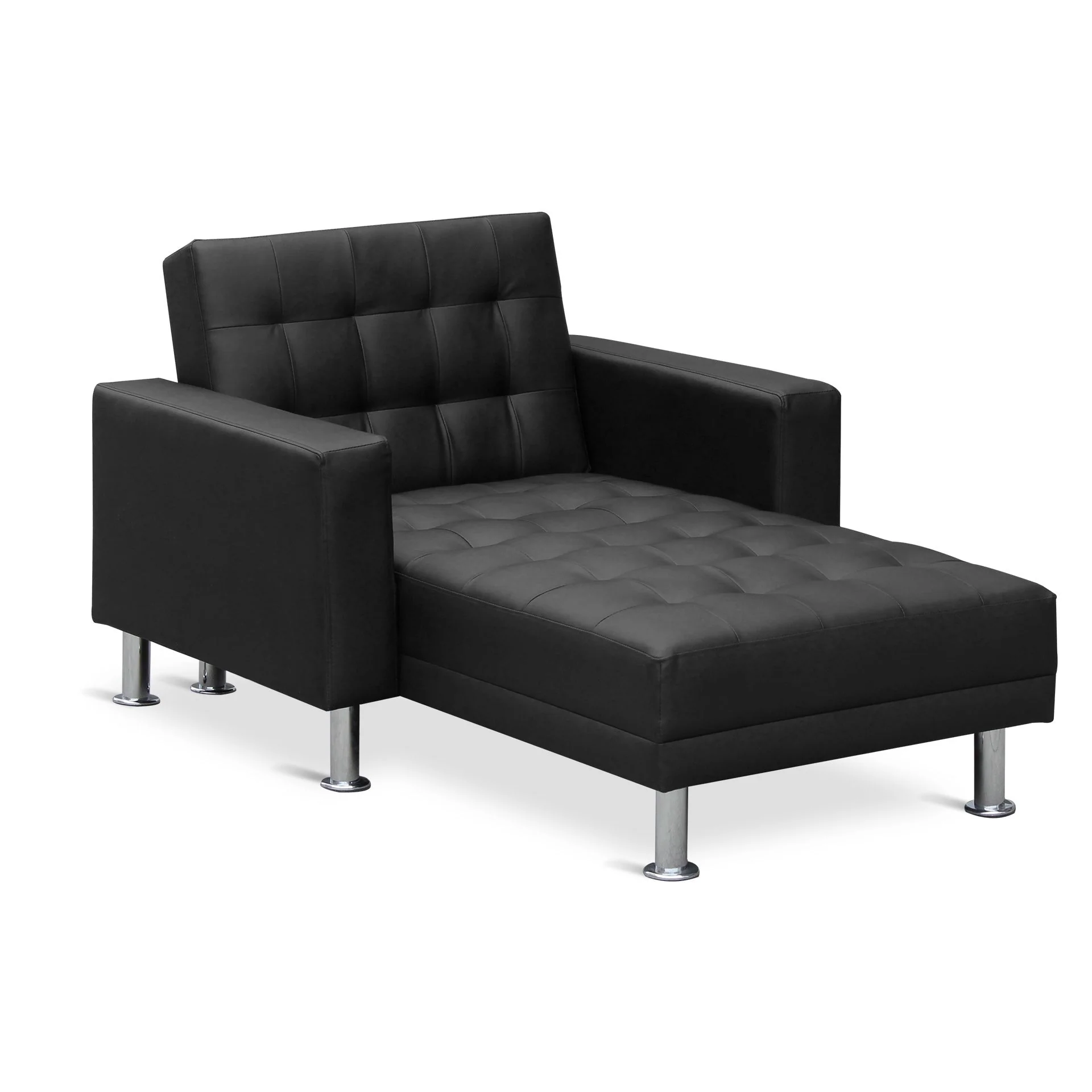 Colorado 3 Seater Sofa Bed Futon with Chaise - Black - Image 15