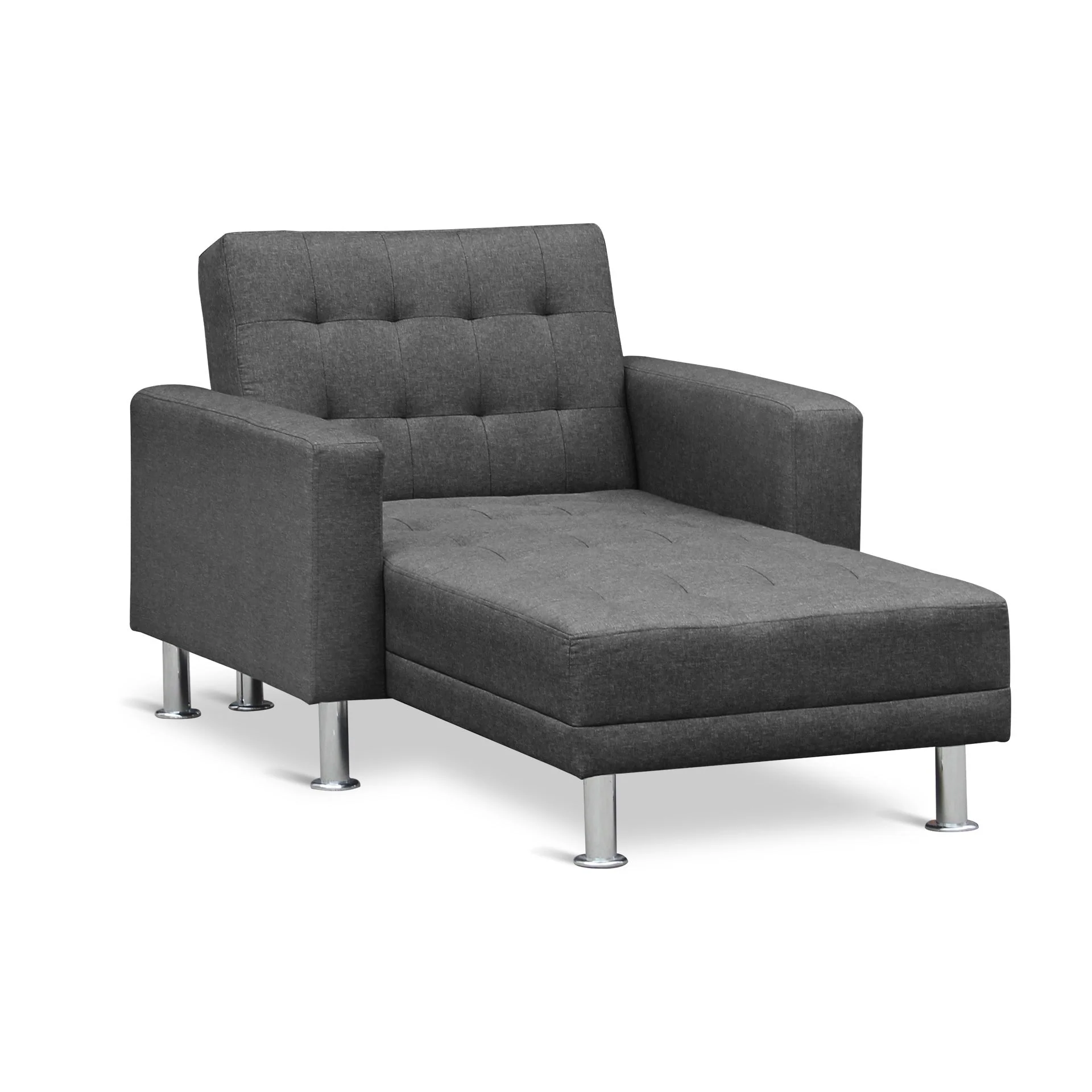 Colorado 3 Seater Sofa Bed Futon with Chaise - Dark Grey - Image 10