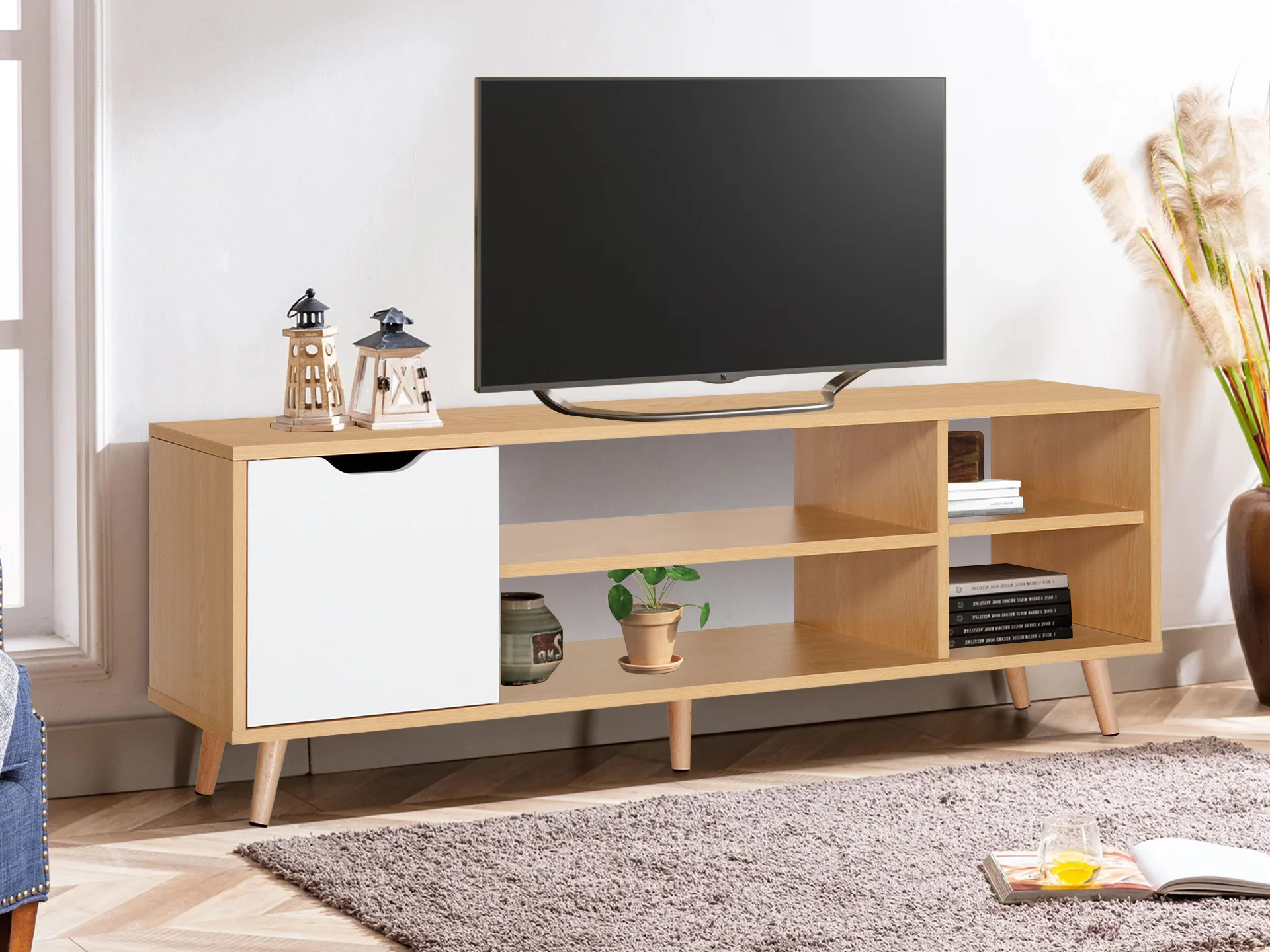 Como 1.2m Entertainment Unit - Oak - Image 2