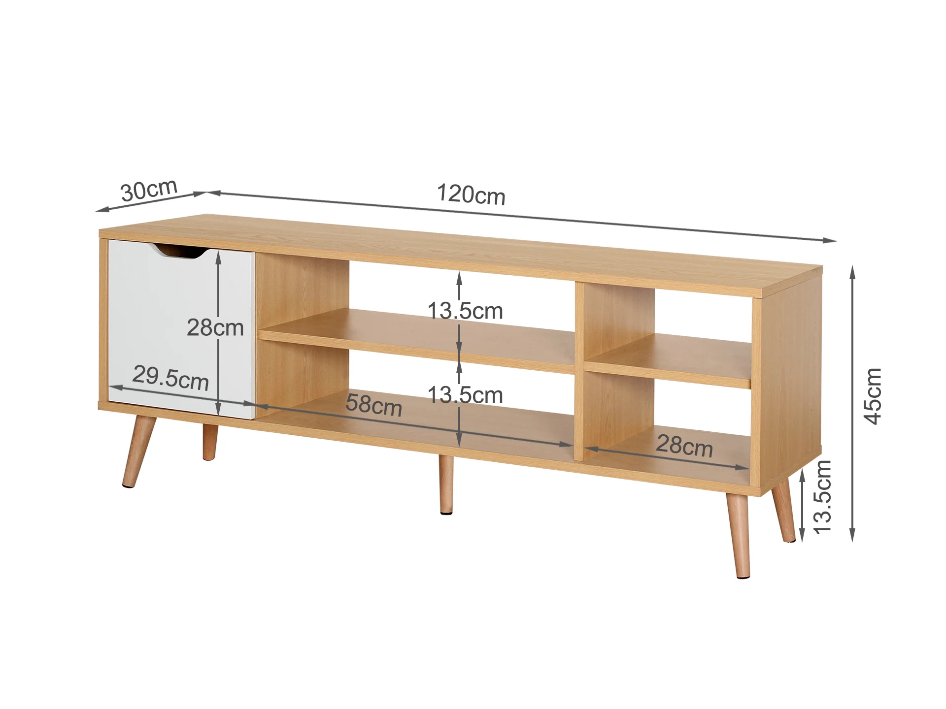 Como 1.2m Entertainment Unit - Oak - Image 5
