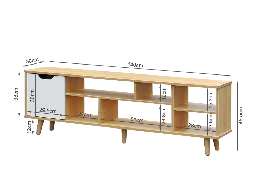 COMO 1.4M Entertainment Media TV Unit - Oak - Image 8