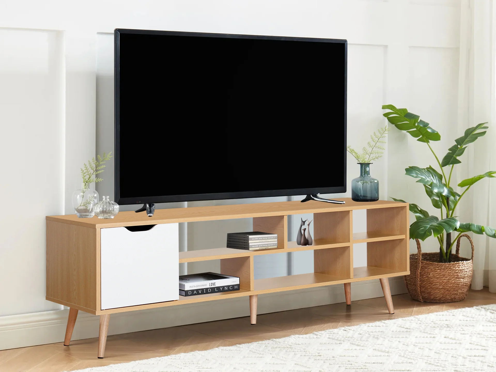 Como 1.4m Entertainment Unit - Oak - Image 2