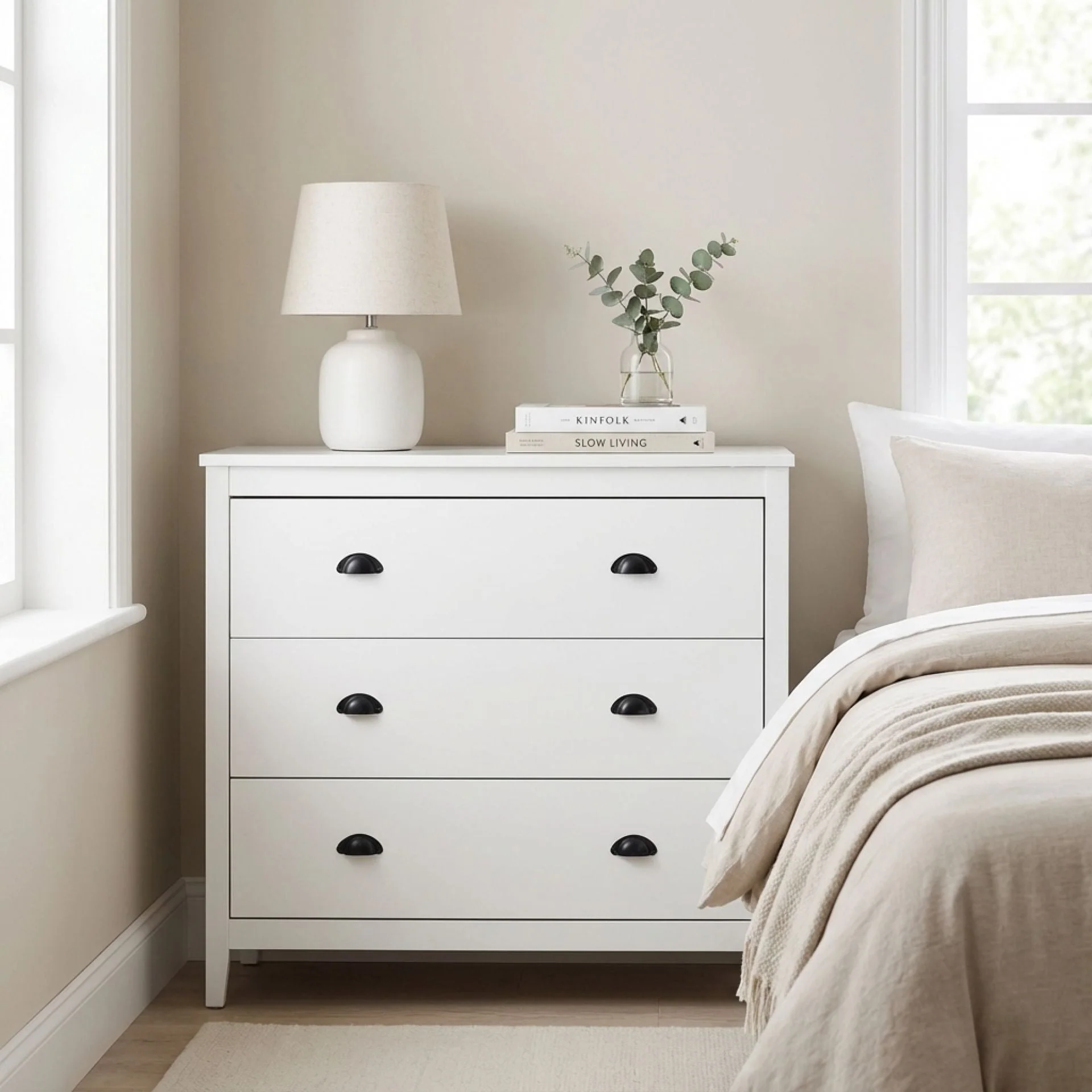 Congo 3 Drawers Tallboy - White - Image 5