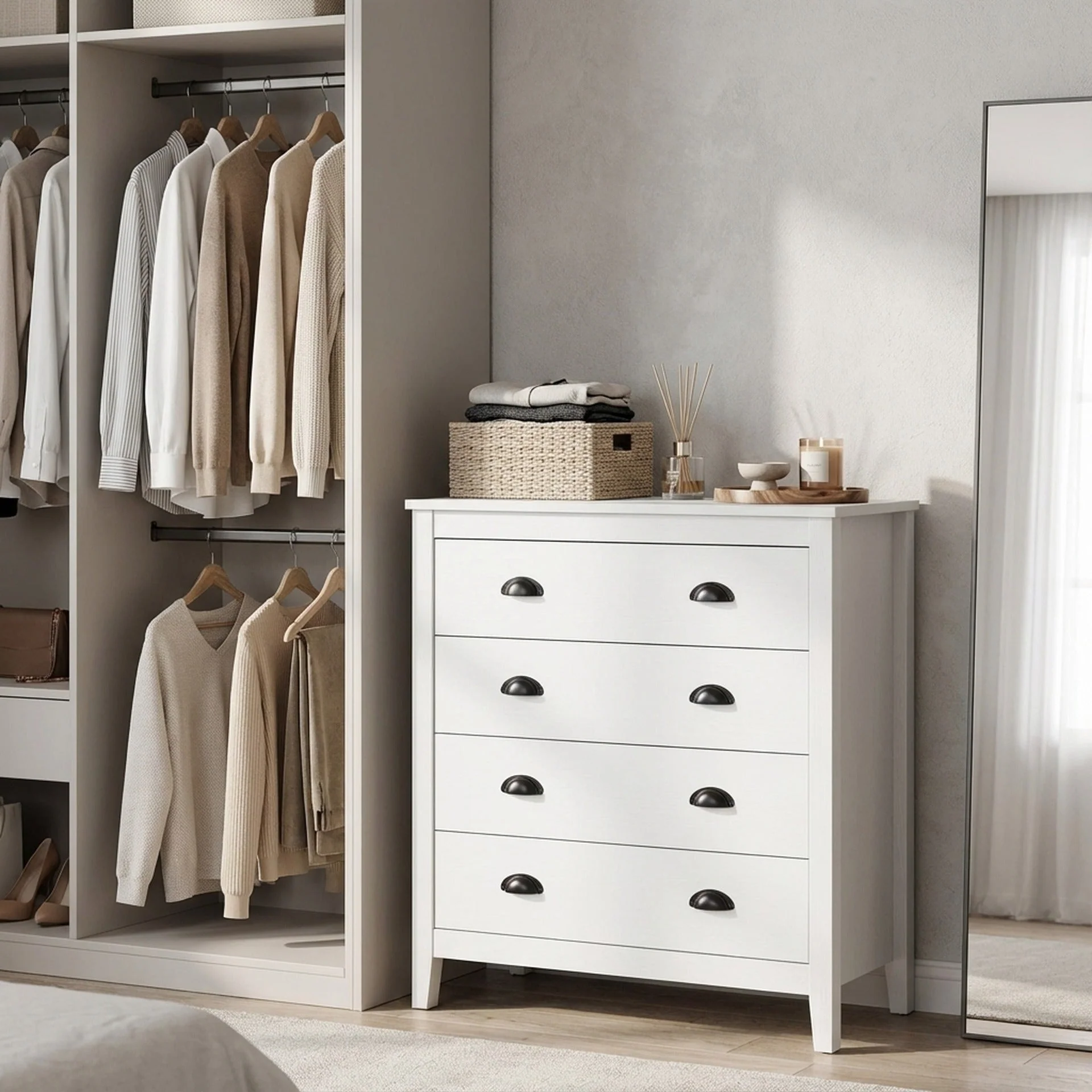 Congo 4 Drawers Tallboy - White - Image 3