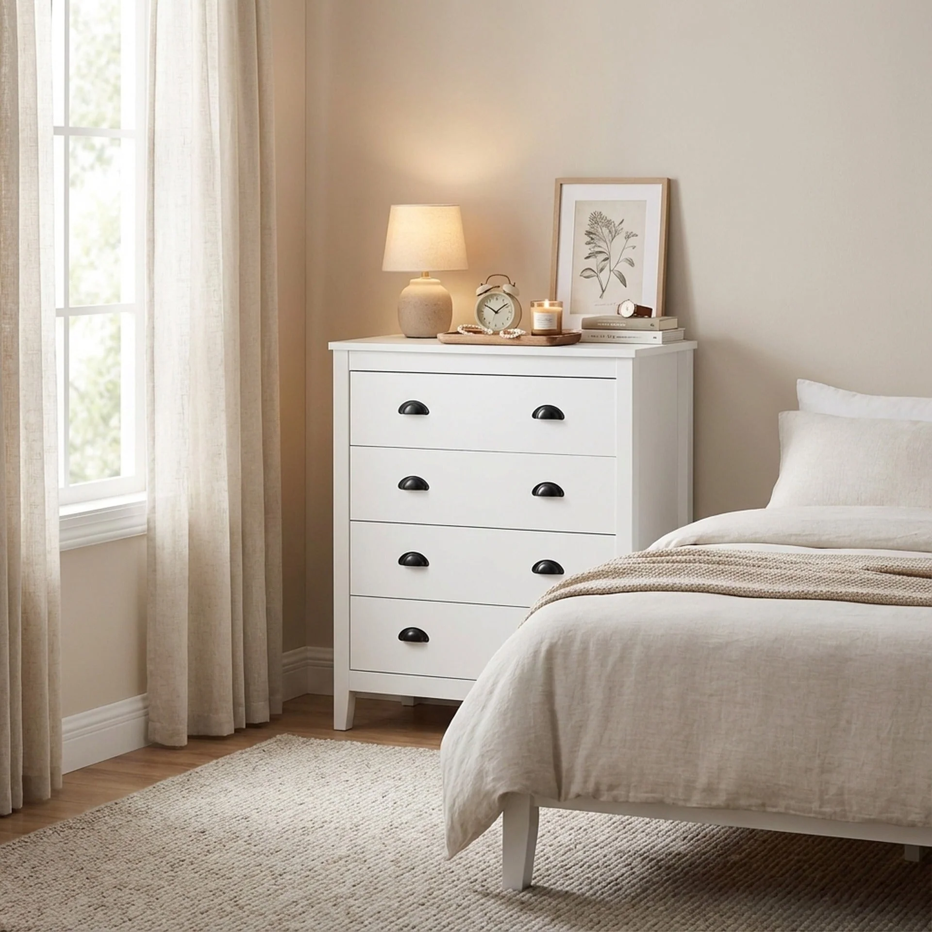 Congo 4 Drawers Tallboy - White - Image 4