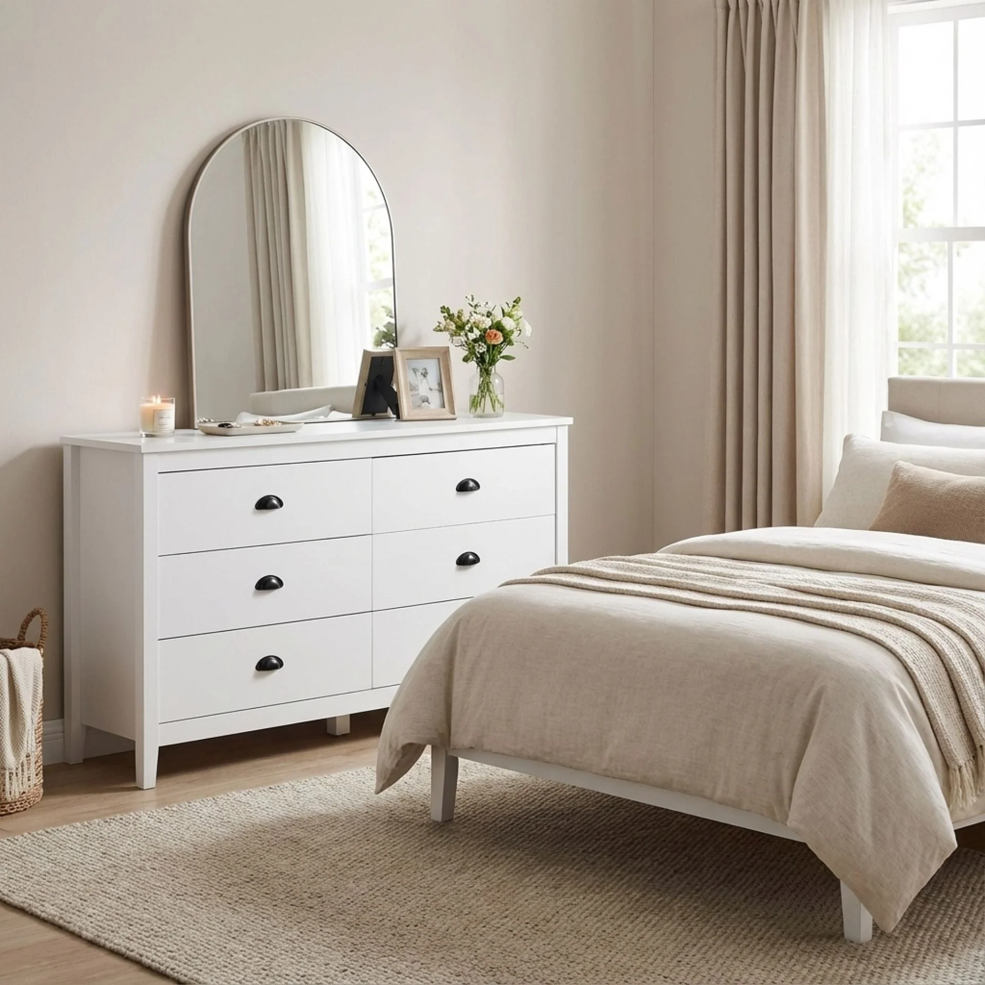 Congo 6 Drawers Low Boy - White - Image 5
