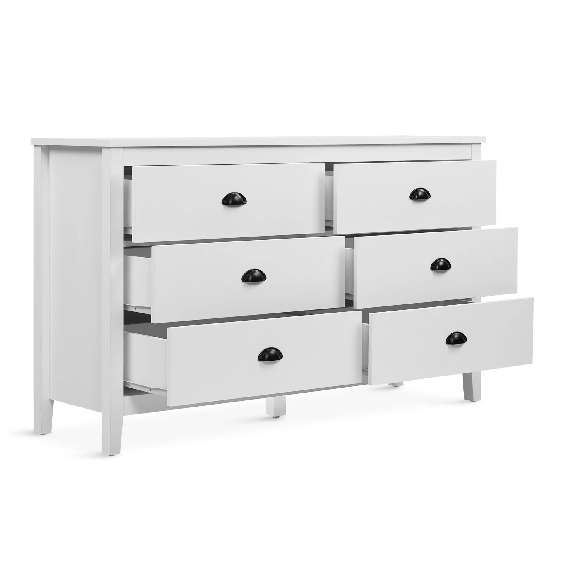 Congo 6 Drawers Low Boy - White - Image 8