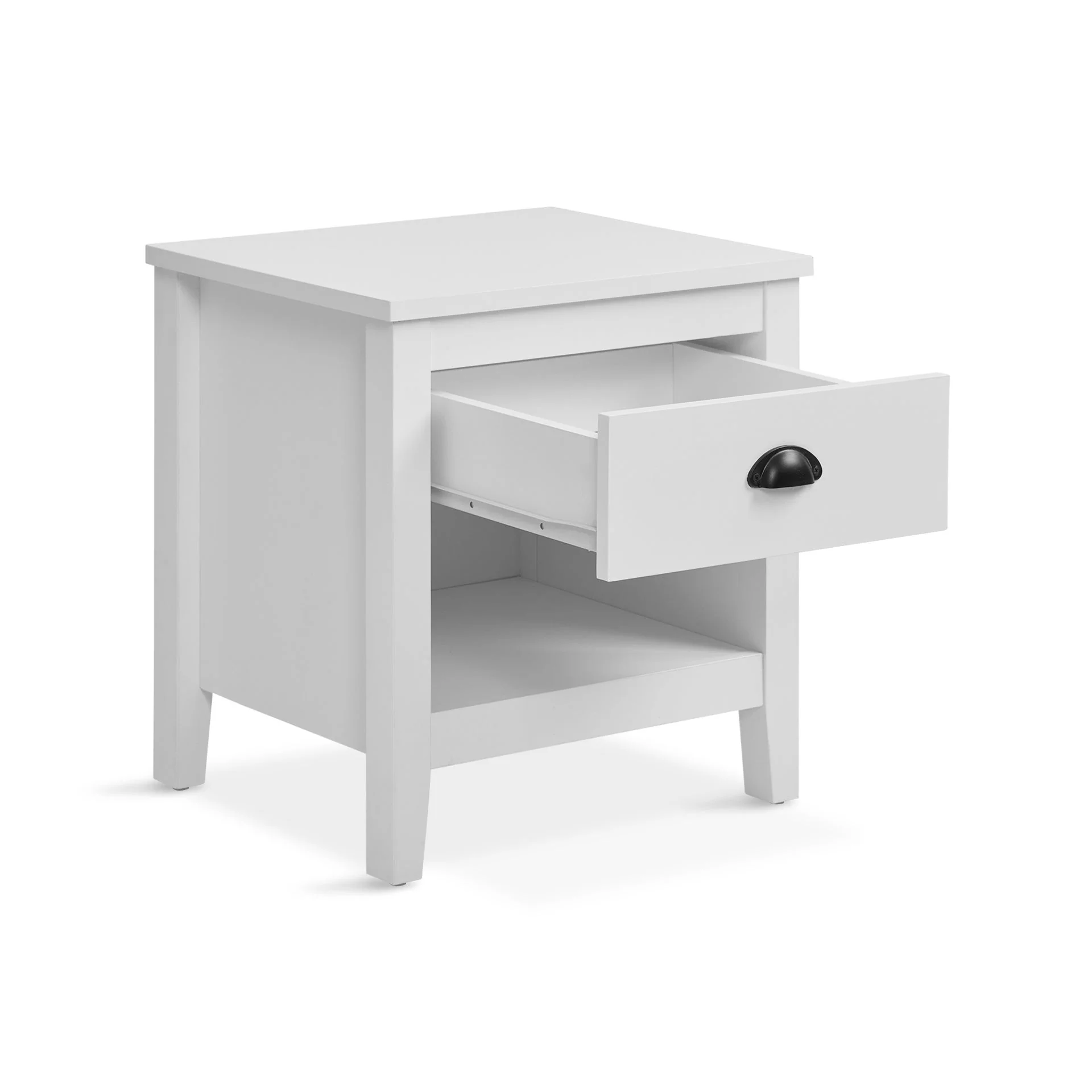 Congo Wooden Bedside Table - White - Image 6
