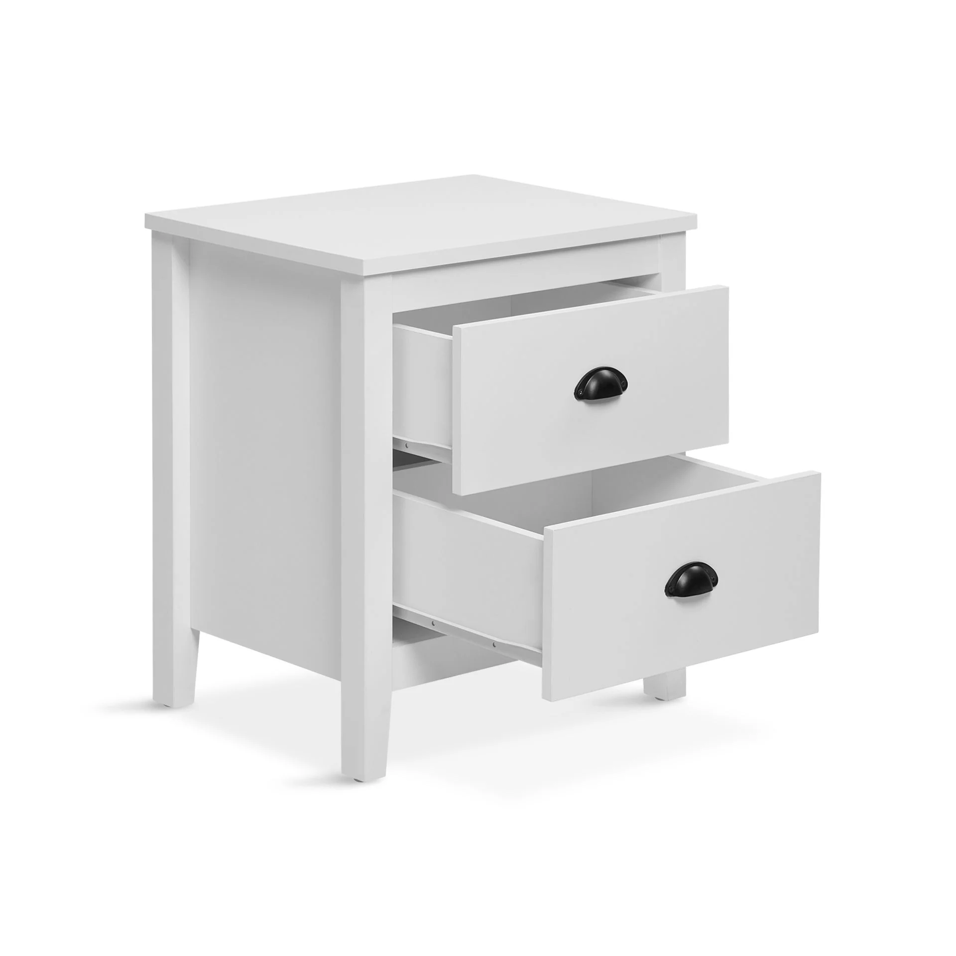 Congo Bedside Table with 2 Drawers - White - Image 8
