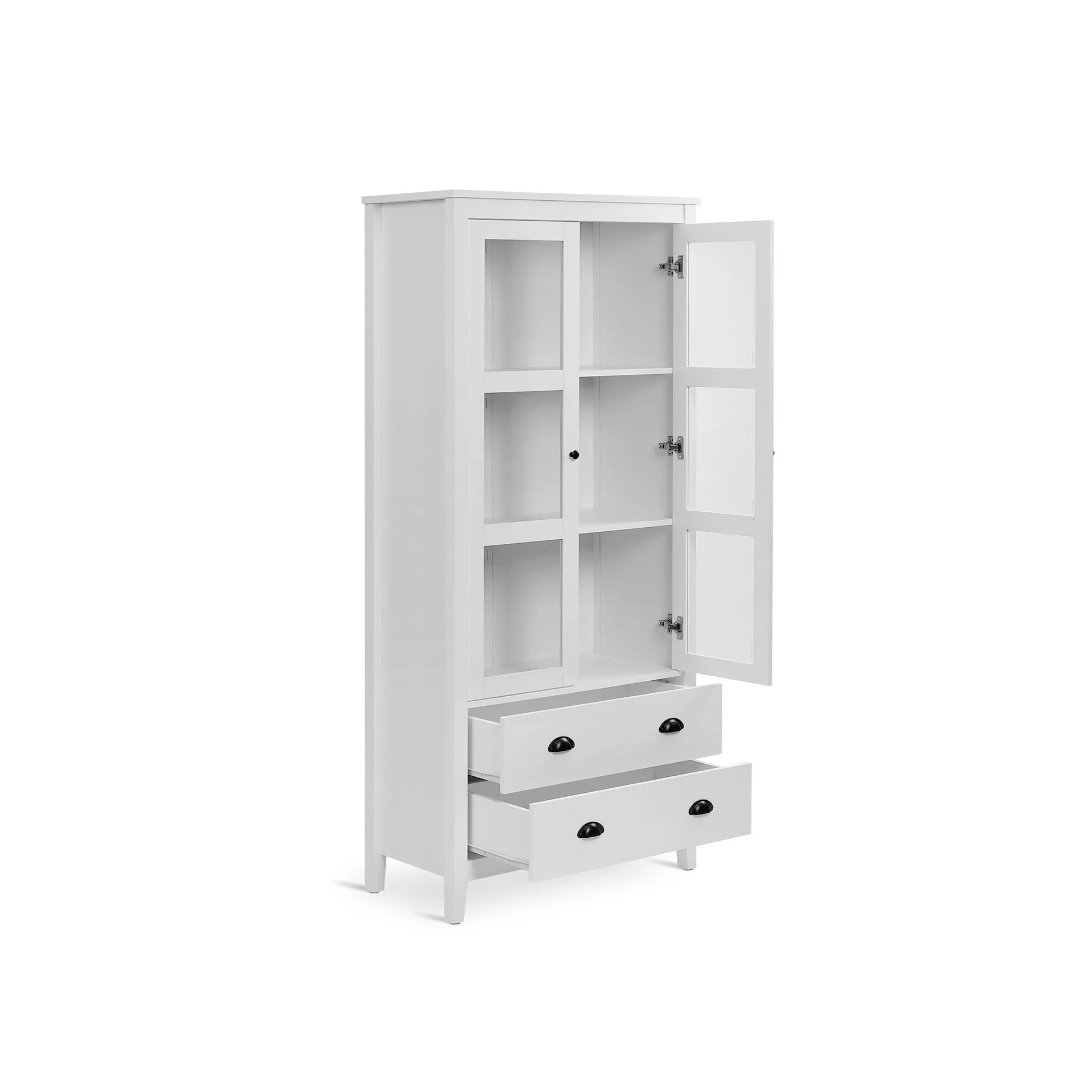 Congo Display Cabinet with 2 Drawer - White - Image 11