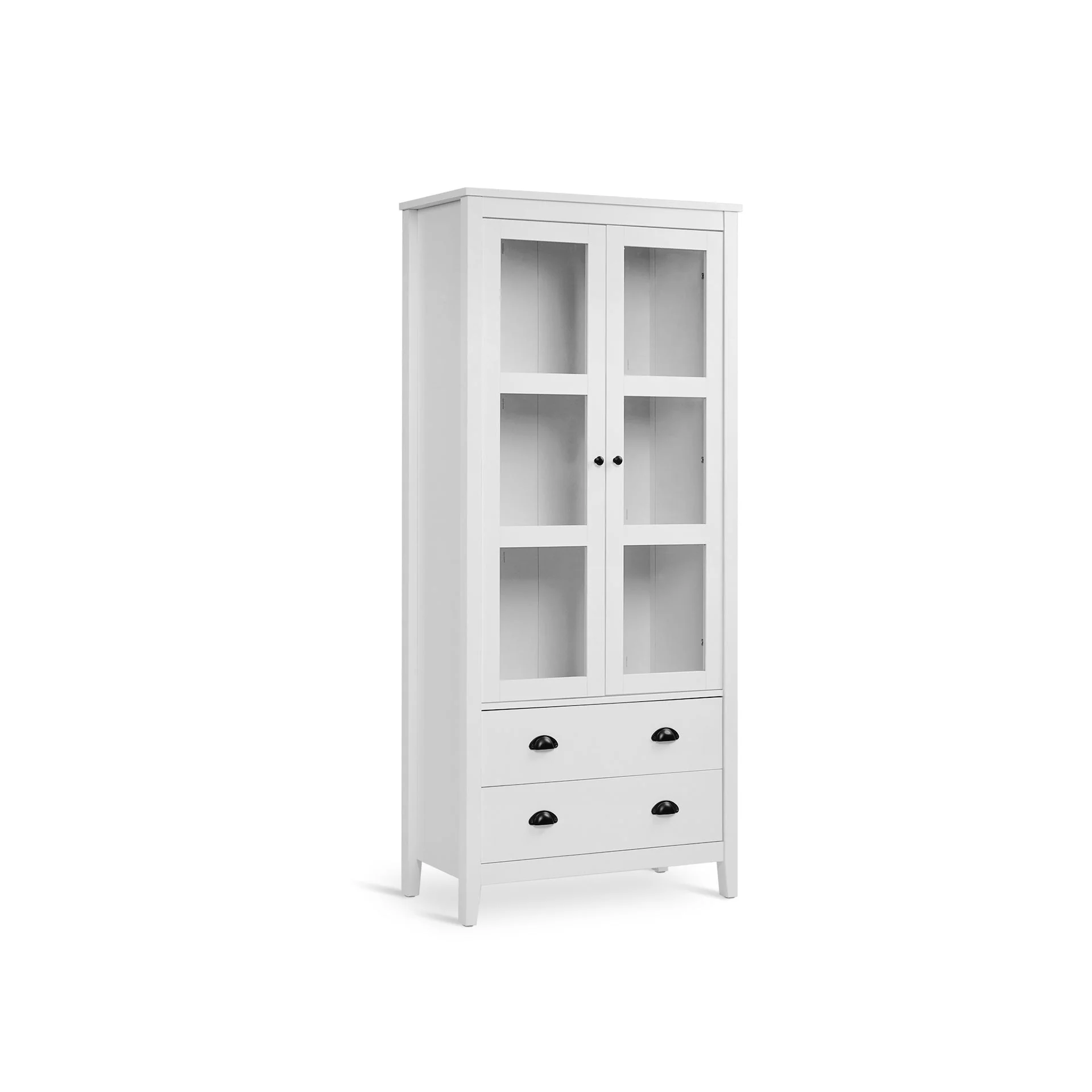 Congo Display Cabinet with 2 Drawer - White - Image 9