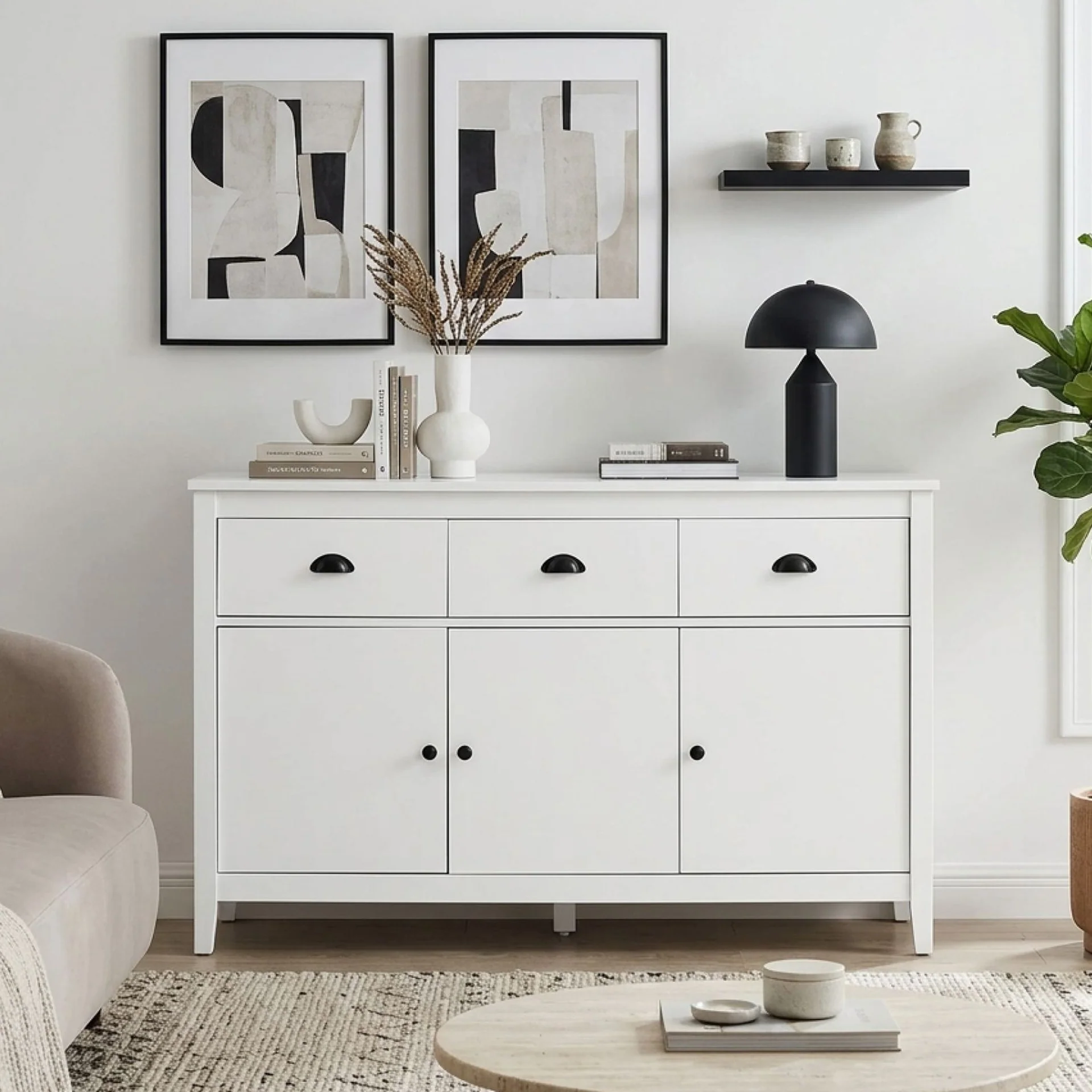 Congo Sideboard Buffet Table - White - Image 5
