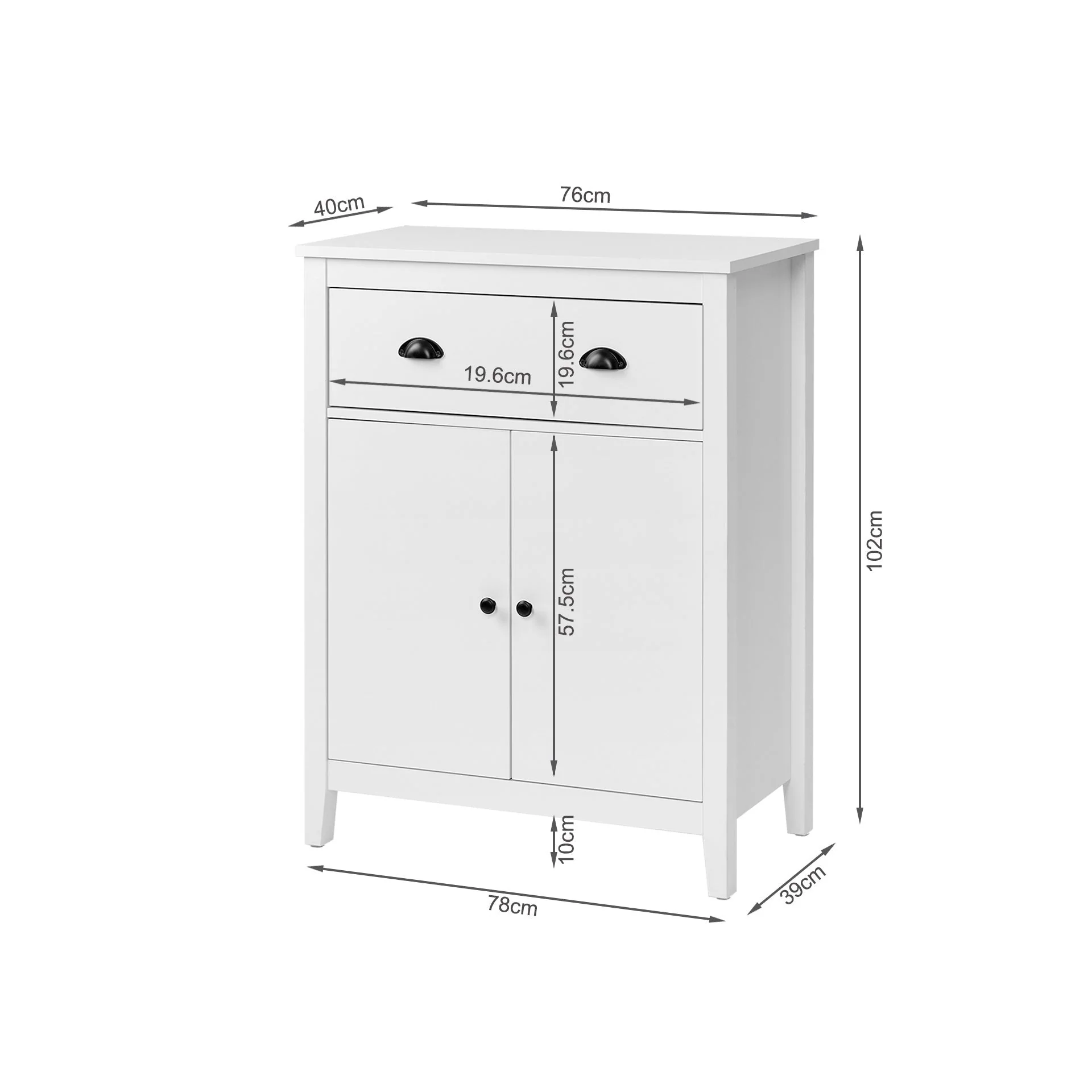 Congo Storage Cabinet with 2 Drawer - White - Image 13