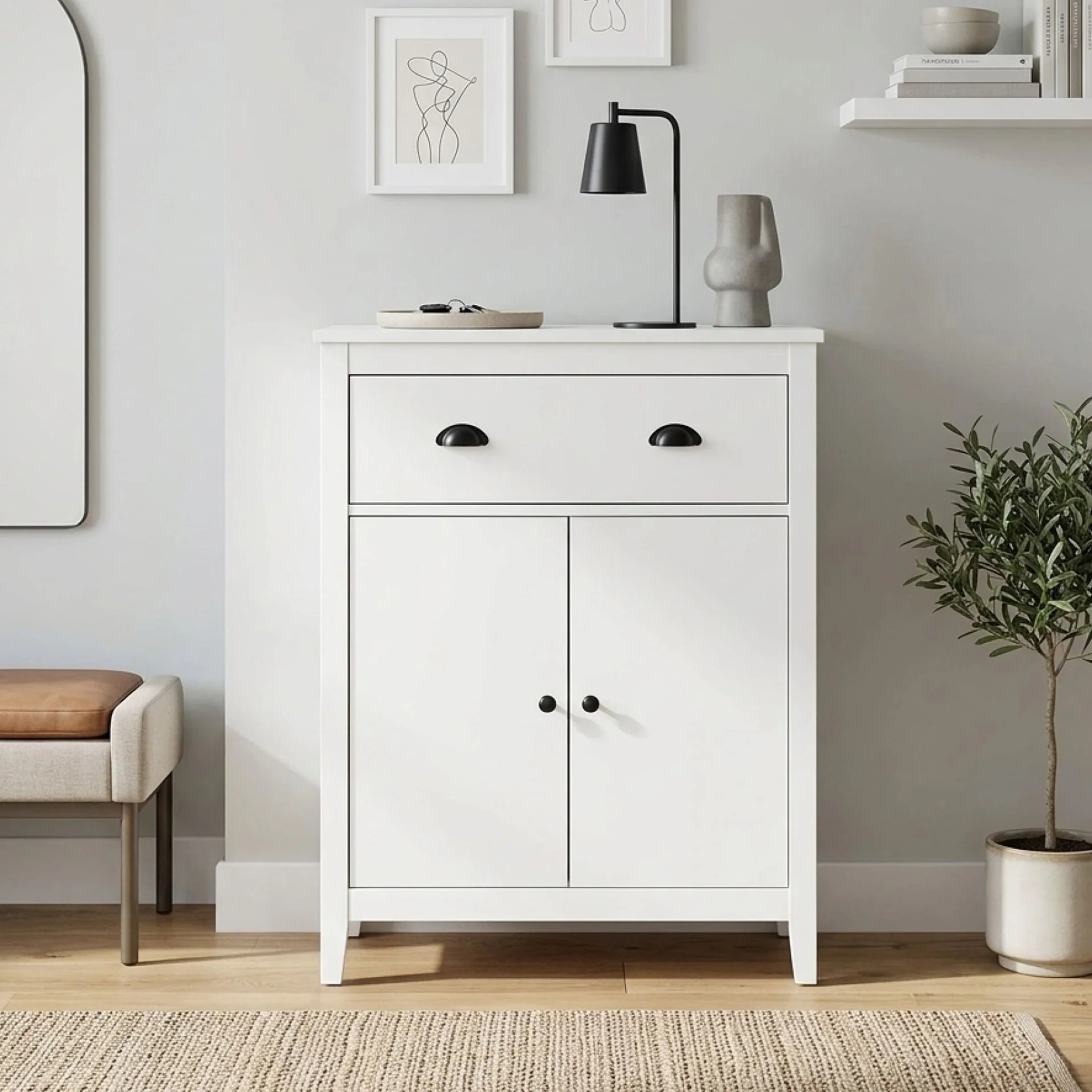 Congo Storage Cabinet with 2 Drawer - White - Image 5