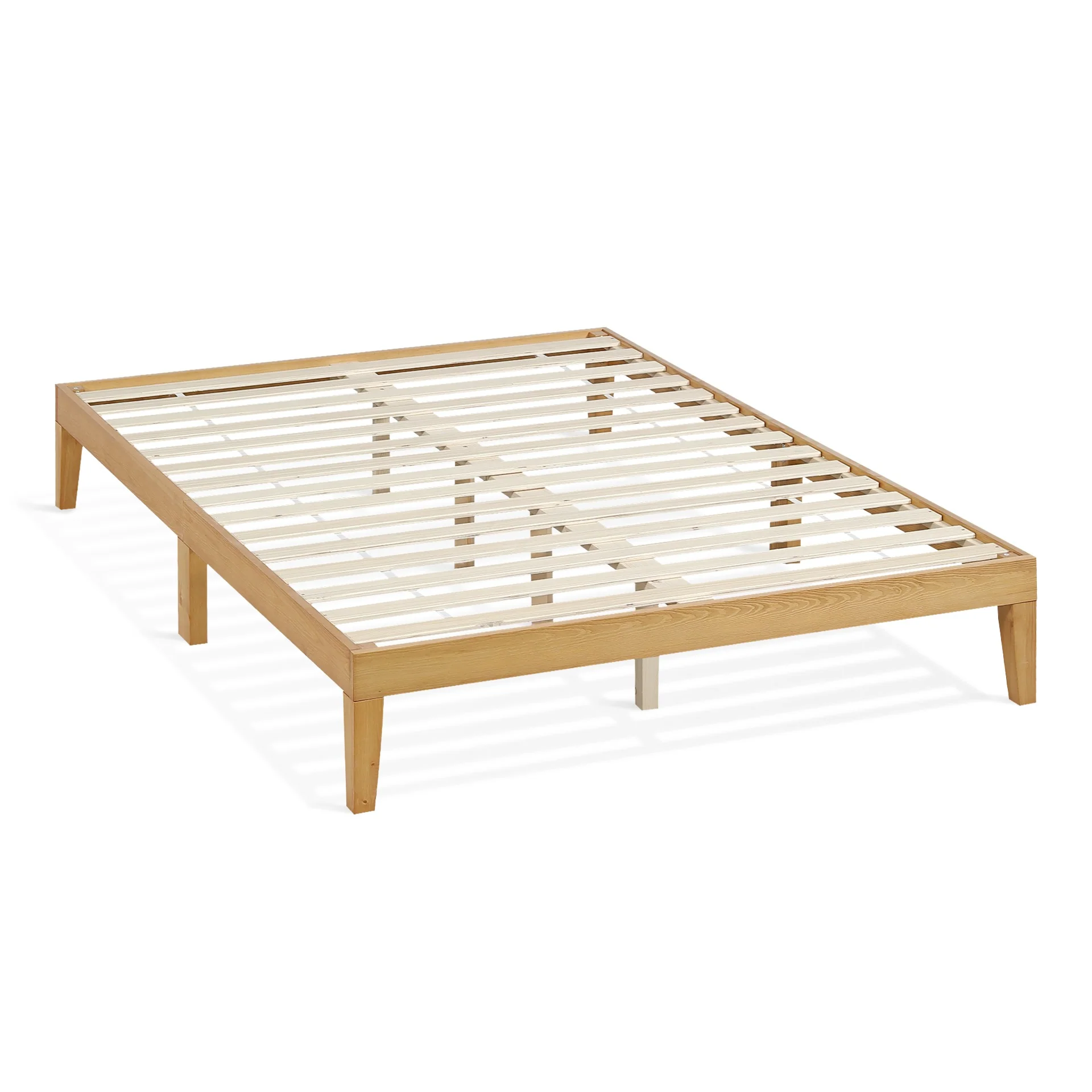 Conival Double Wooden Bed Frame - Natural Oak - Image 4