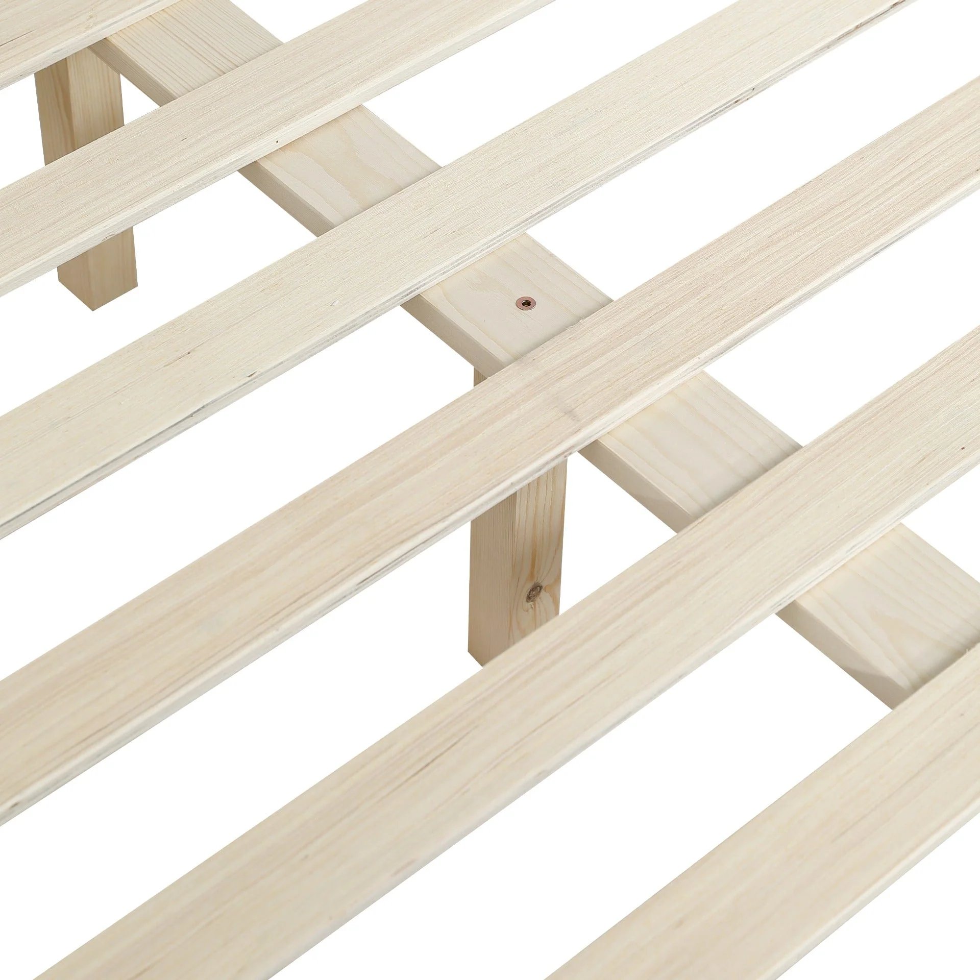 Conival Double Wooden Bed Frame - Natural Oak - Image 6