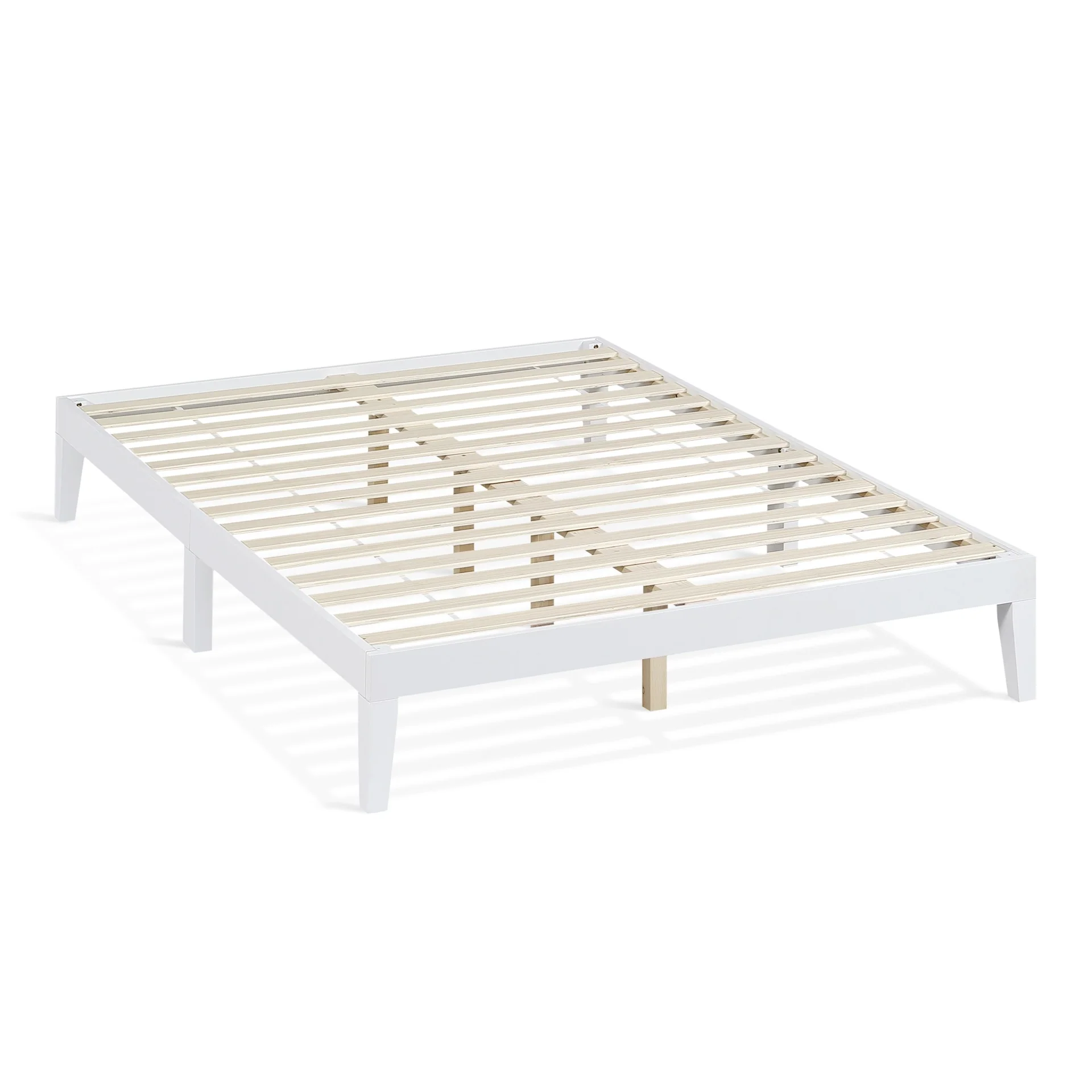 Conival Double Wooden Bed Frame - White - Image 6