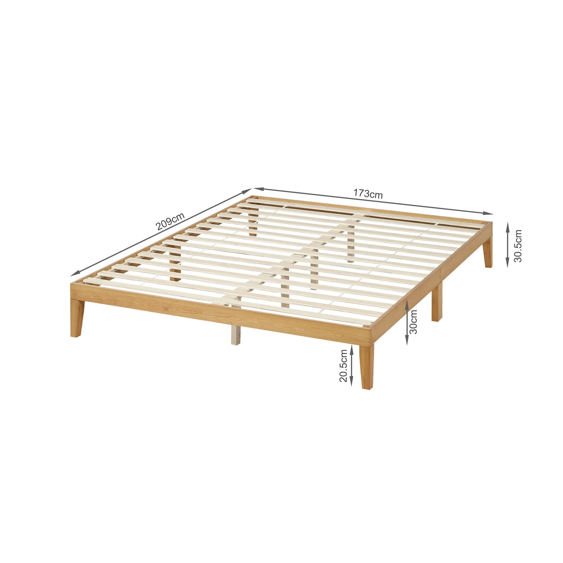 Conival King Wooden Bed Frame - Natural Oak - Image 10