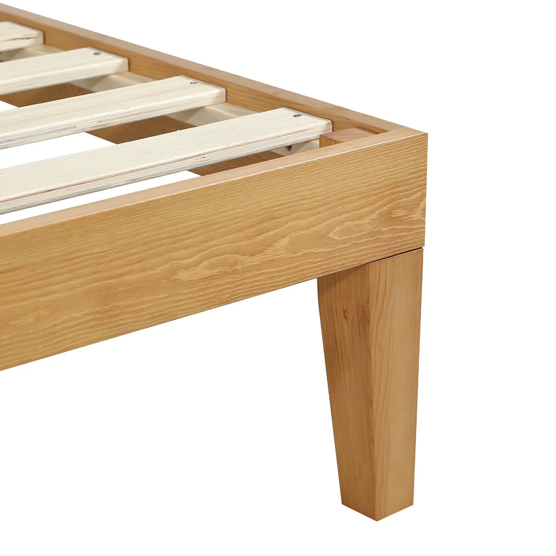 Conival King Wooden Bed Frame - Natural Oak - Image 8