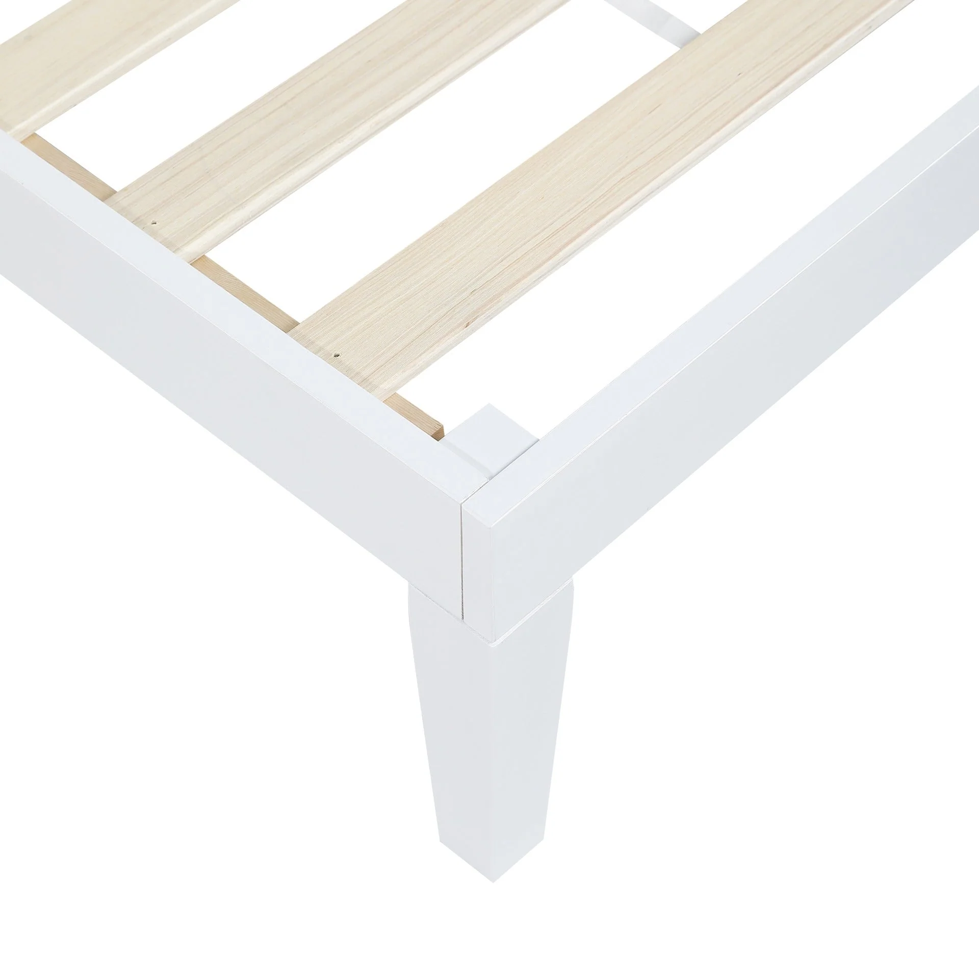 Conival King Wooden Bed Frame - White - Image 11