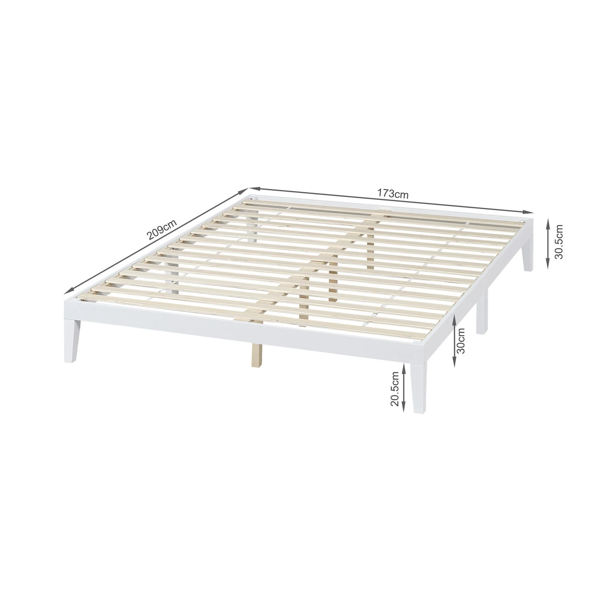 Conival King Wooden Bed Frame - White - Image 13