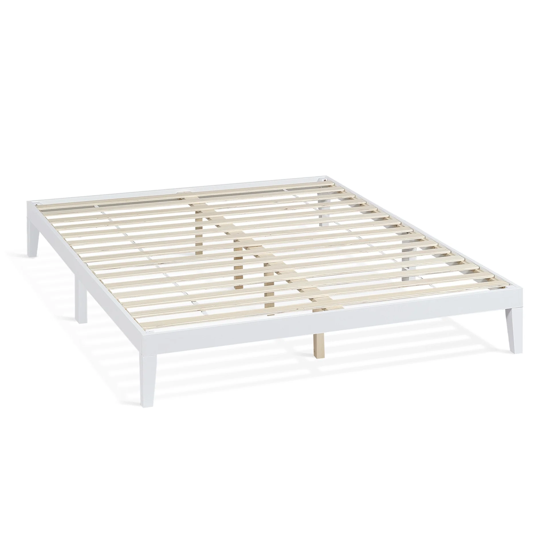 Conival King Wooden Bed Frame - White - Image 7
