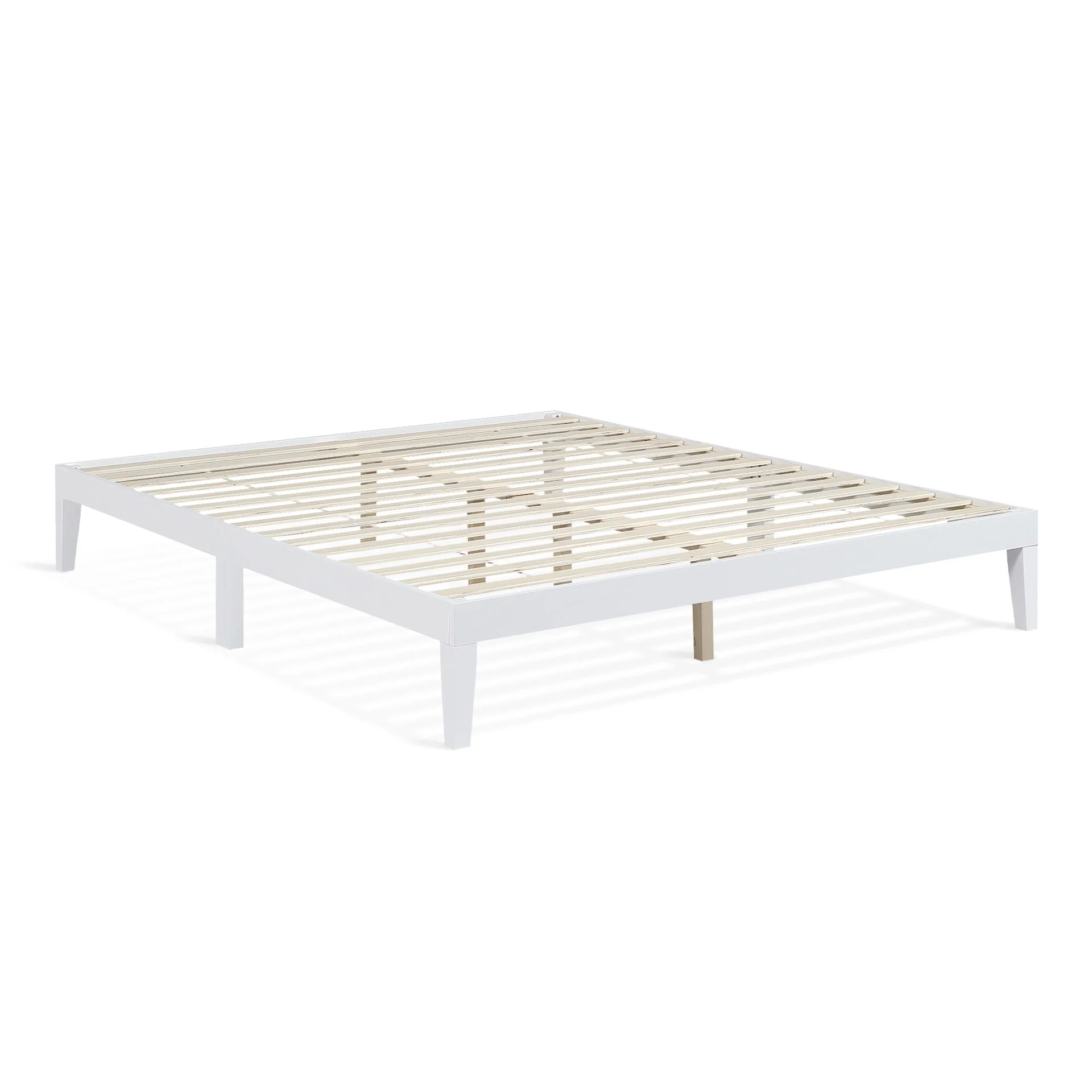 Conival King Wooden Bed Frame - White - Image 9