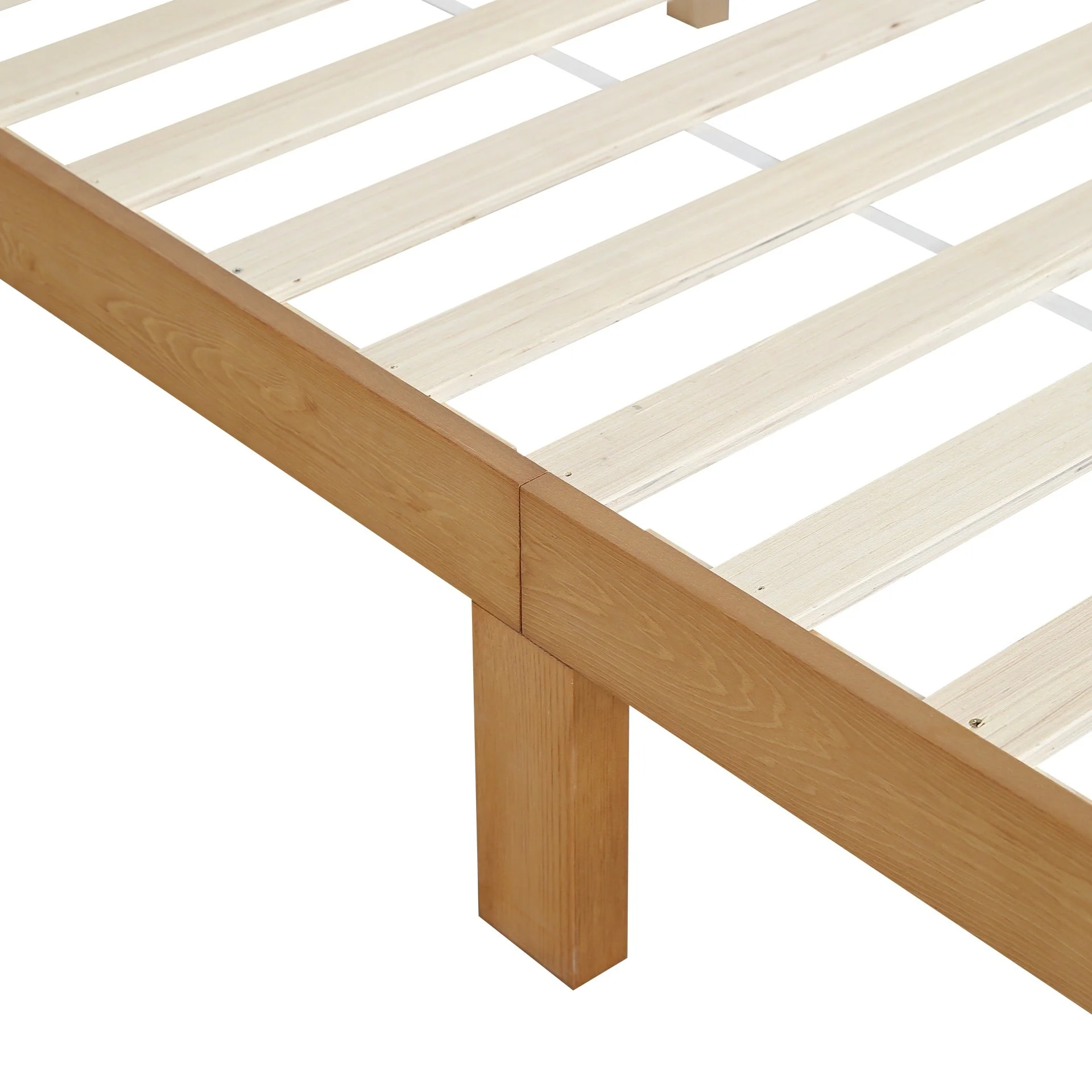 Conival Queen Wooden Bed Frame - Natural Oak - Image 6