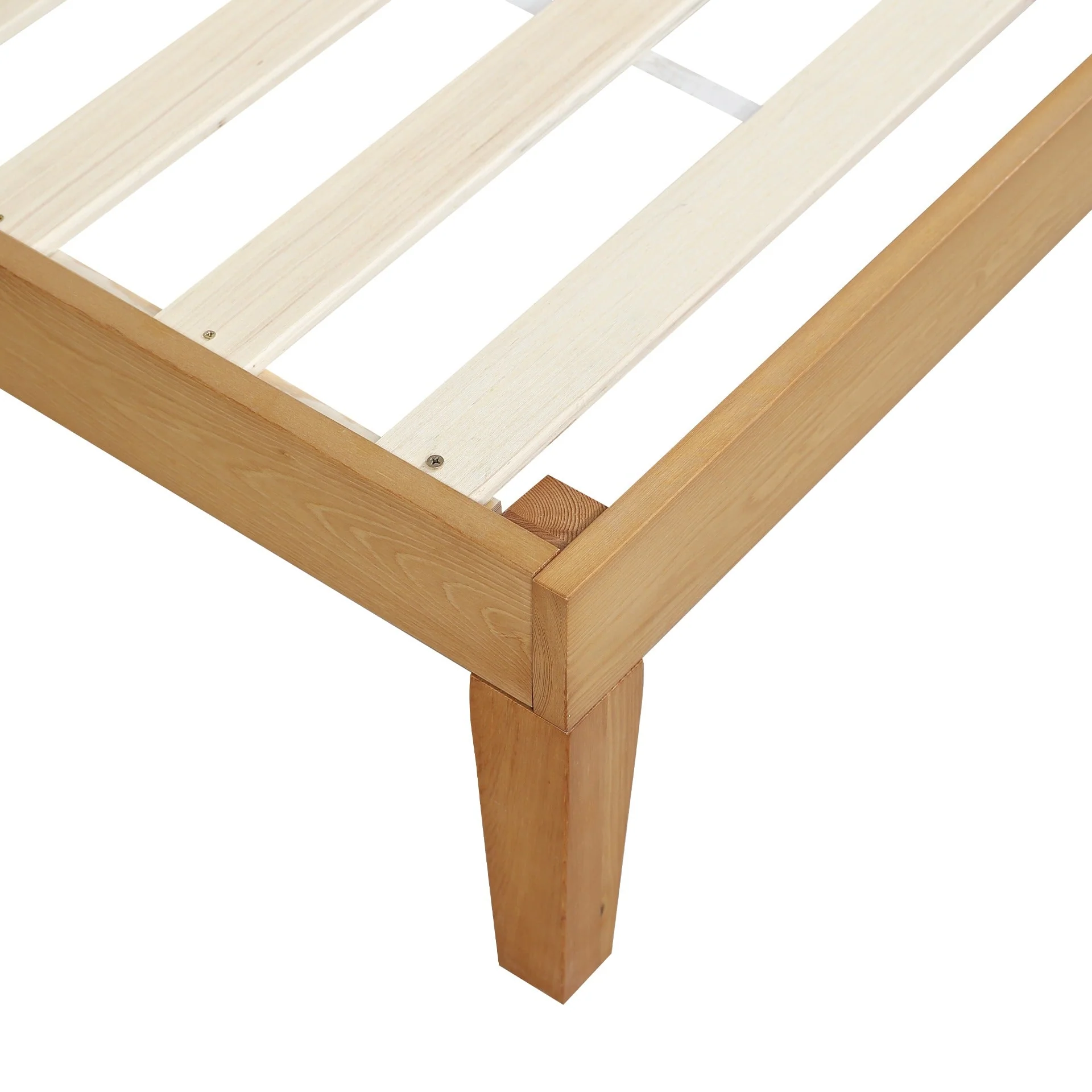 Conival Queen Wooden Bed Frame - Natural Oak - Image 8